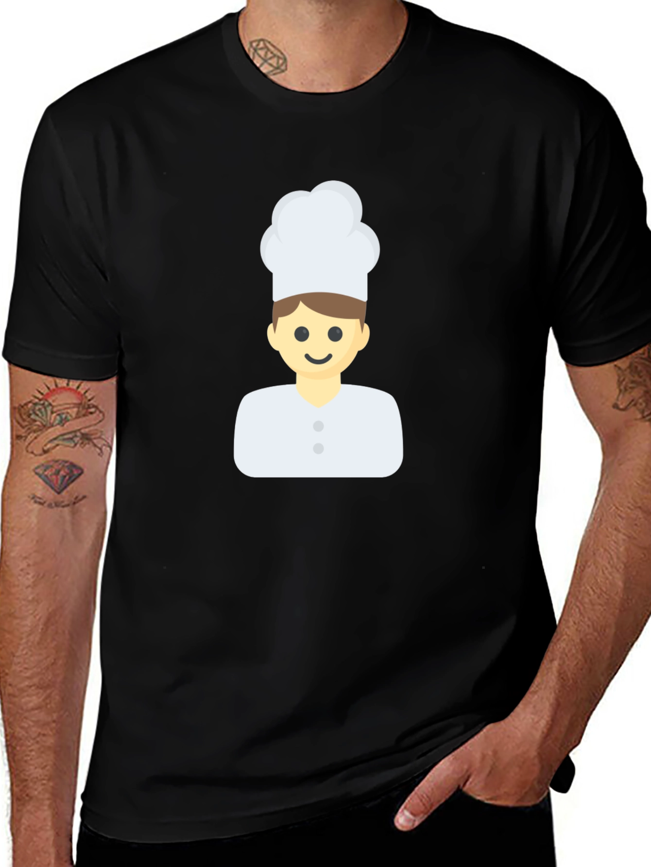 Chef Emoji Black T-Shirt