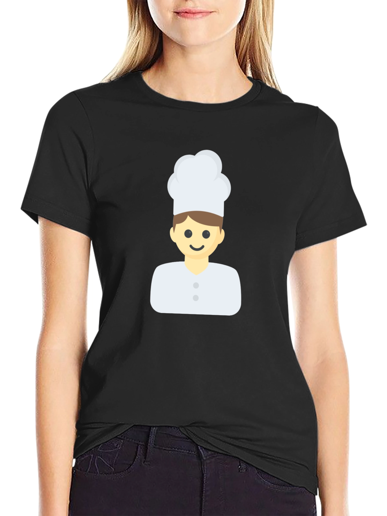 Chef Emoji Black T-Shirt