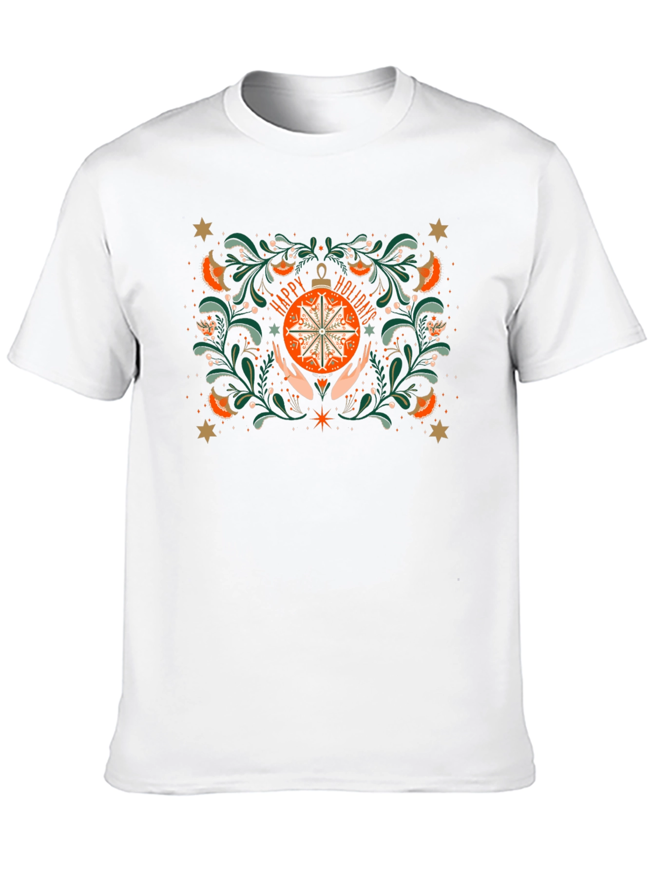 Holiday Ornament Graphic Tee - Festive Winter Style