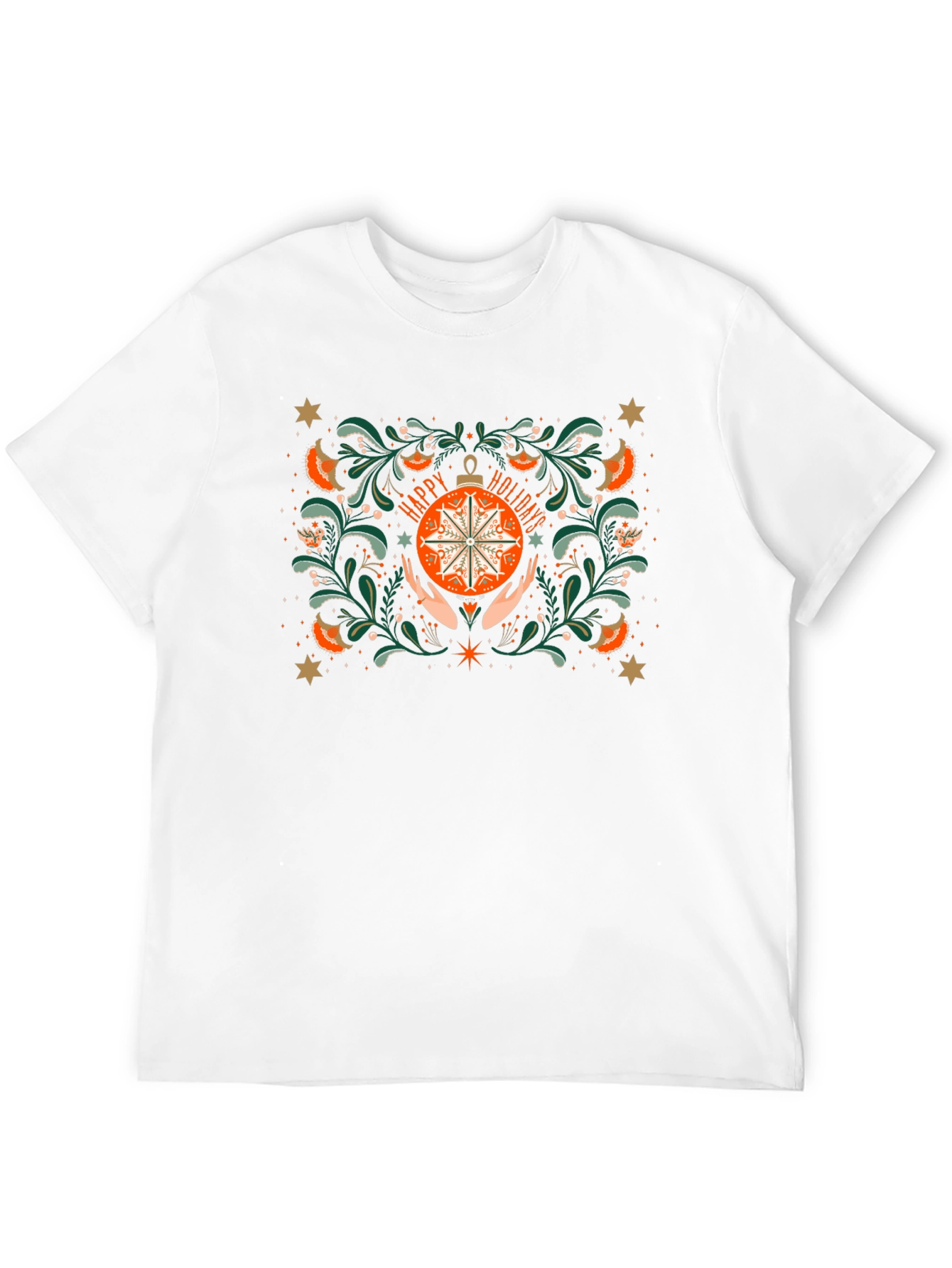 Holiday Ornament Graphic Tee - Festive Winter Style