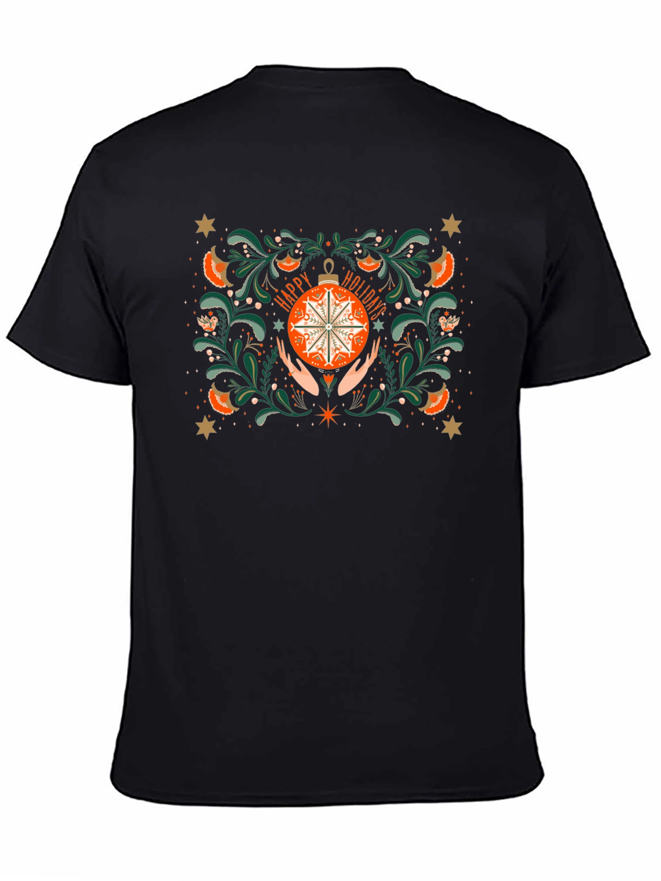 Holiday Ornament Graphic Tee - Festive Winter Style