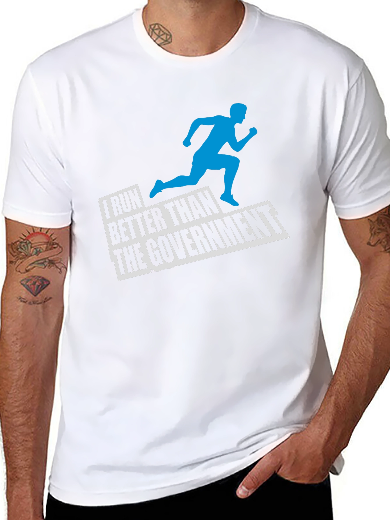 I Run Better Than The Government Black T-Shirt