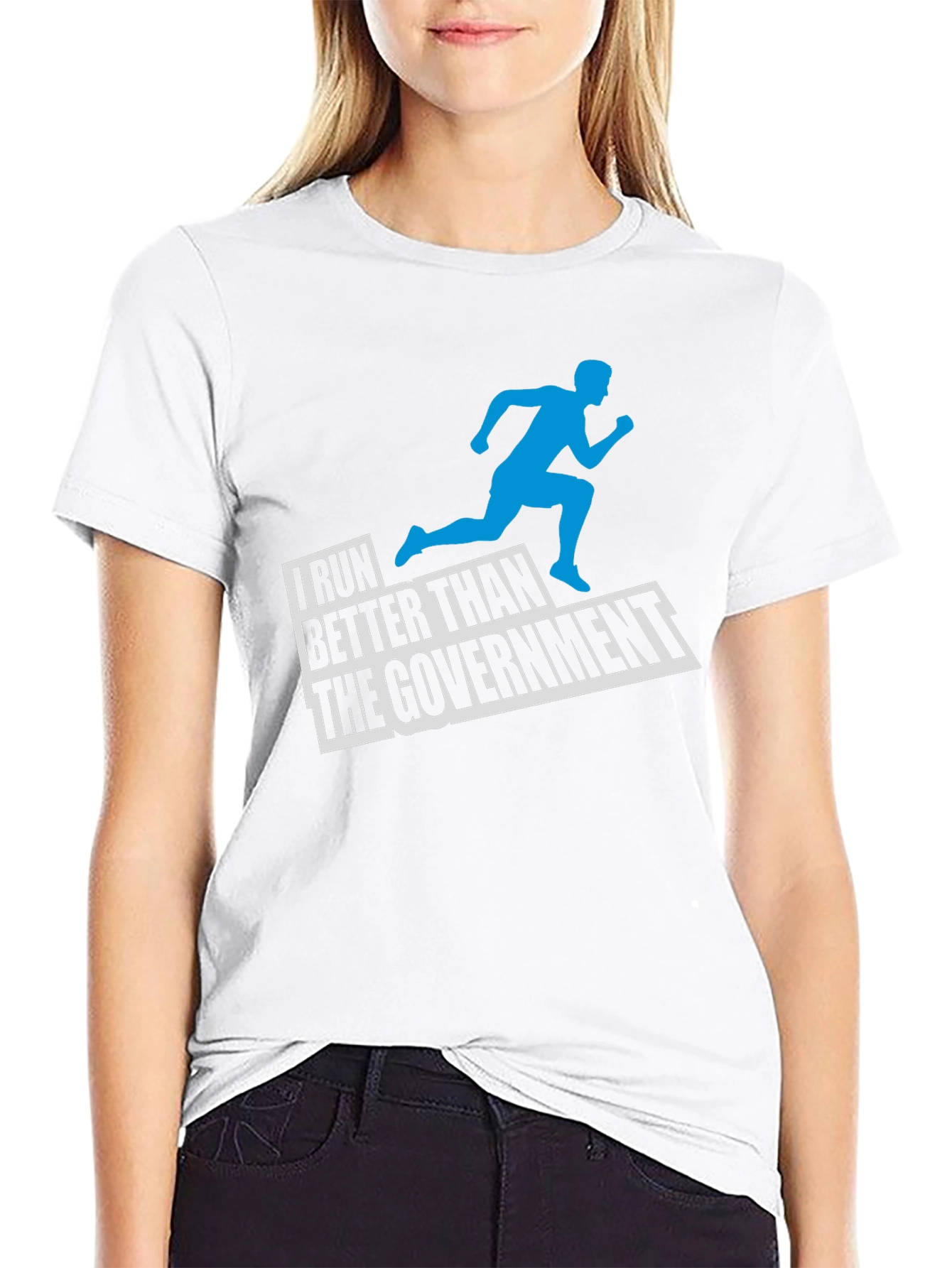 I Run Better Than The Government Black T-Shirt