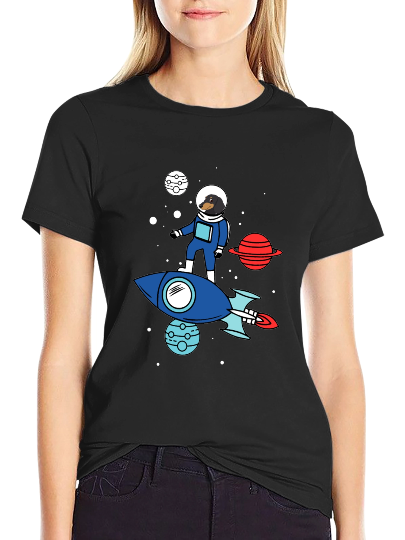 Dachshund Astronaut T-Shirt - Space Dog Tee