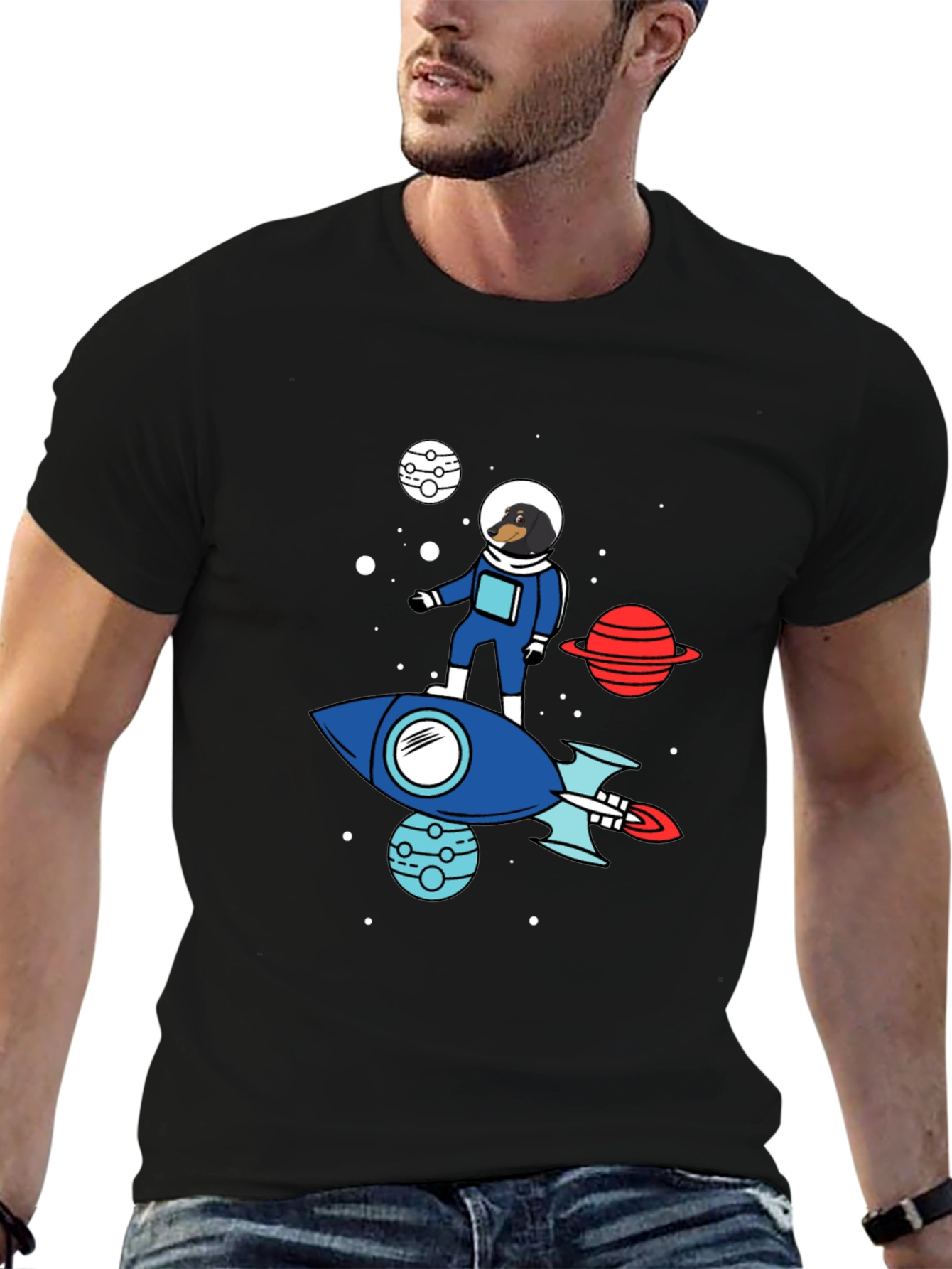 Dachshund Astronaut T-Shirt - Space Dog Tee