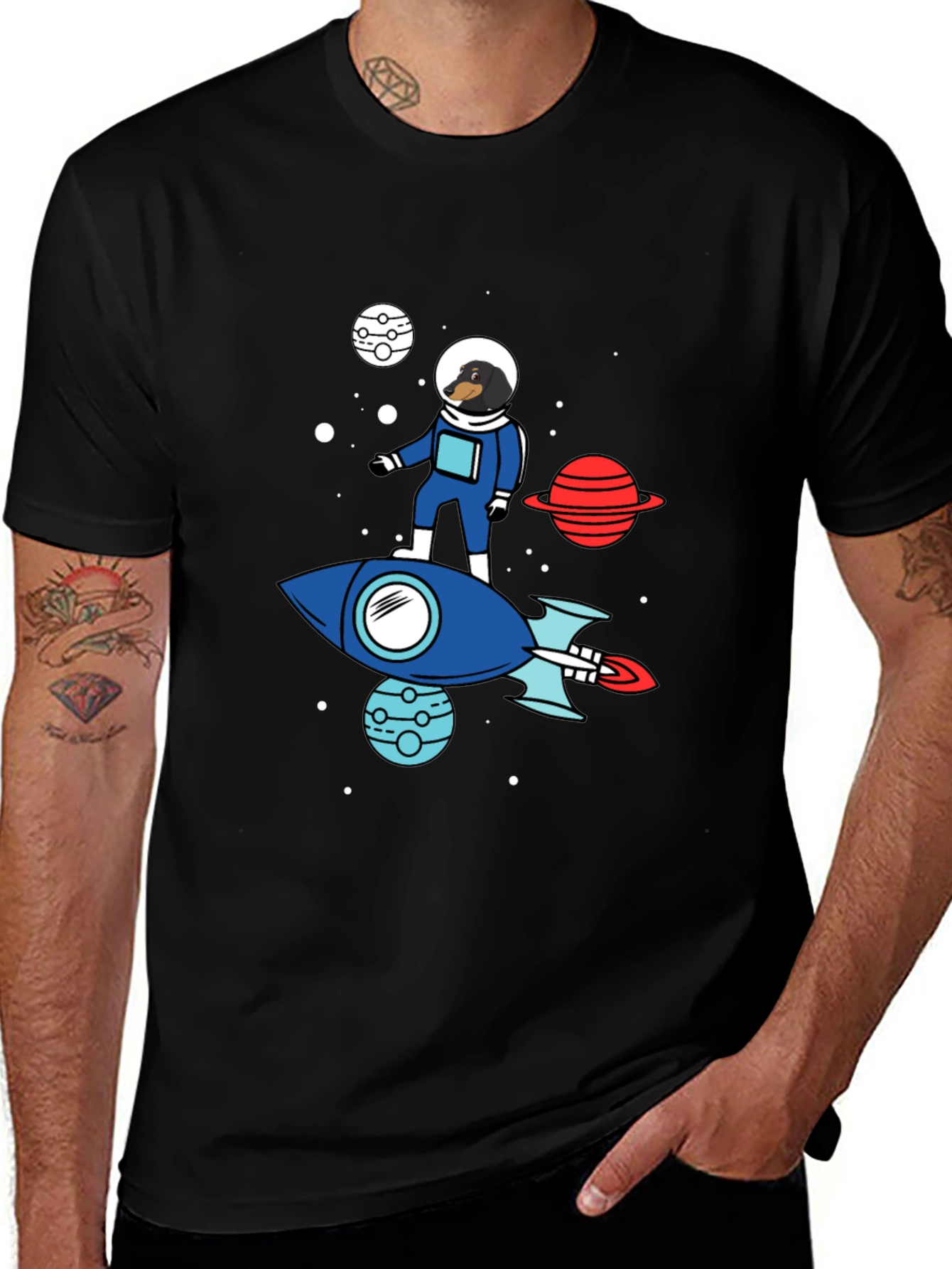 Dachshund Astronaut T-Shirt - Space Dog Tee