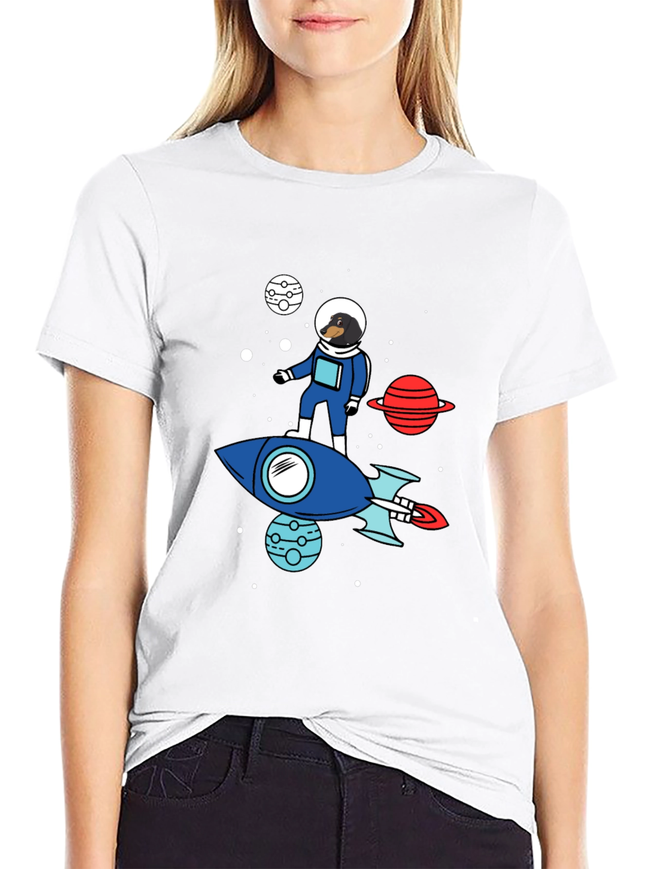 Dachshund Astronaut T-Shirt - Space Dog Tee