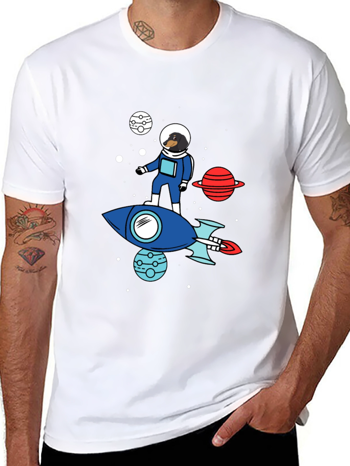 Dachshund Astronaut T-Shirt - Space Dog Tee