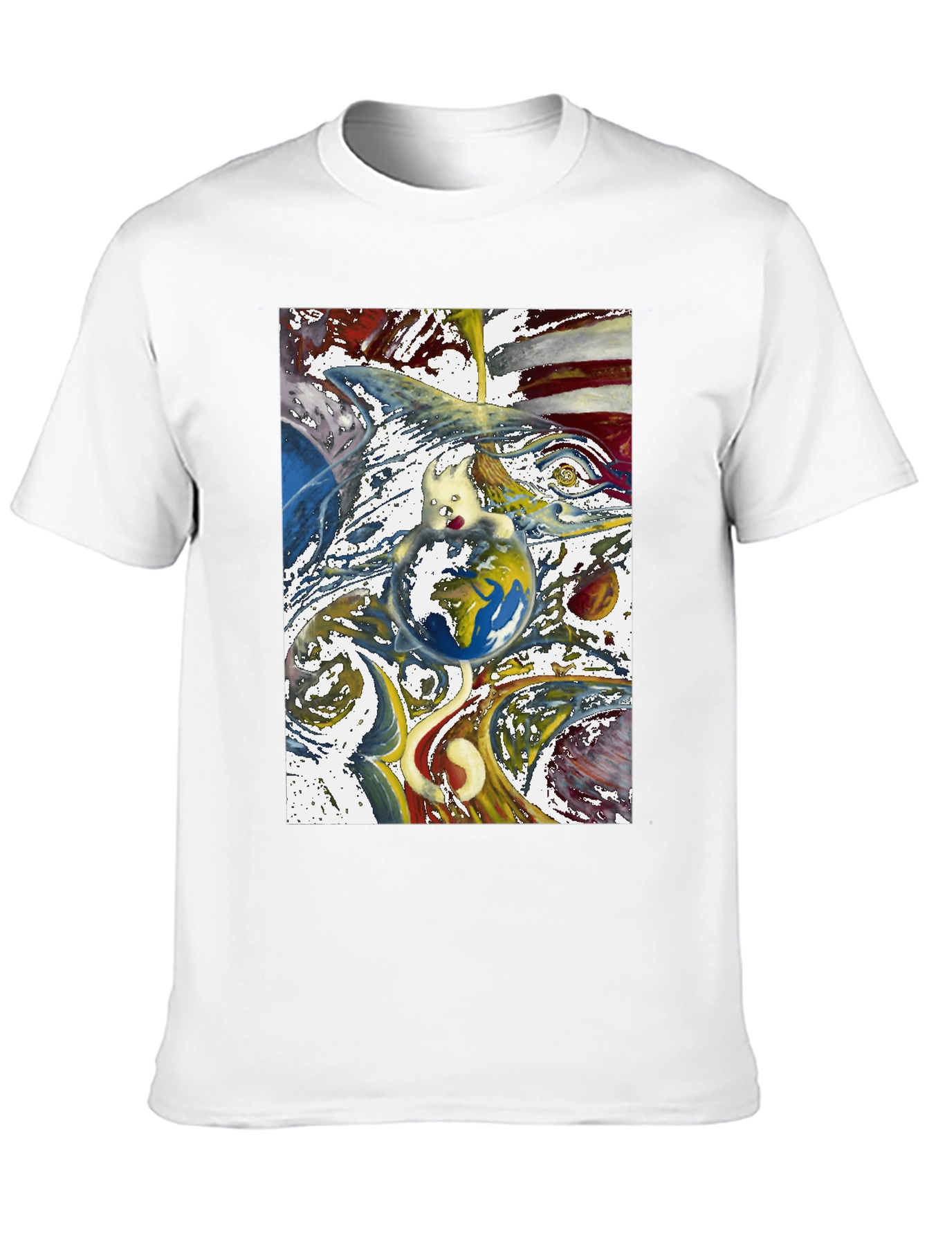 Artistic Earth Graphic Black T-Shirt
