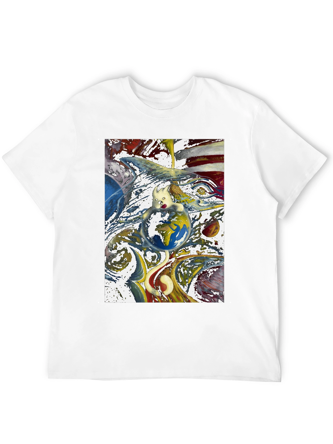 Artistic Earth Graphic Black T-Shirt