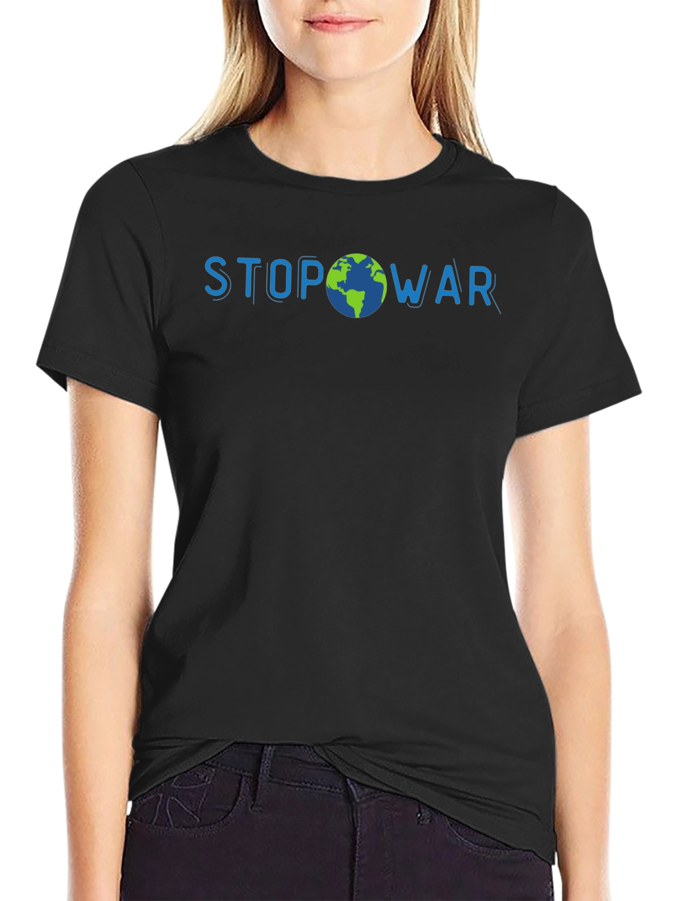 Stop War Earth Graphic Mens T-Shirt