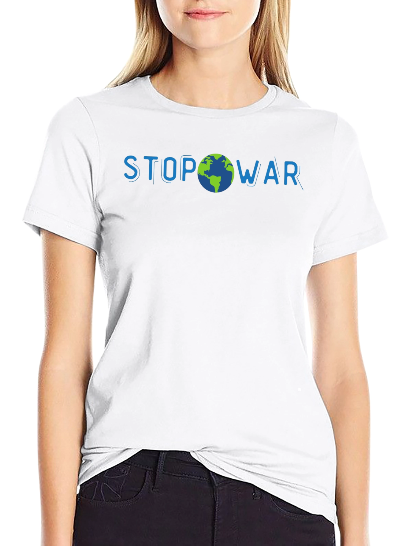 Stop War Earth Graphic Mens T-Shirt