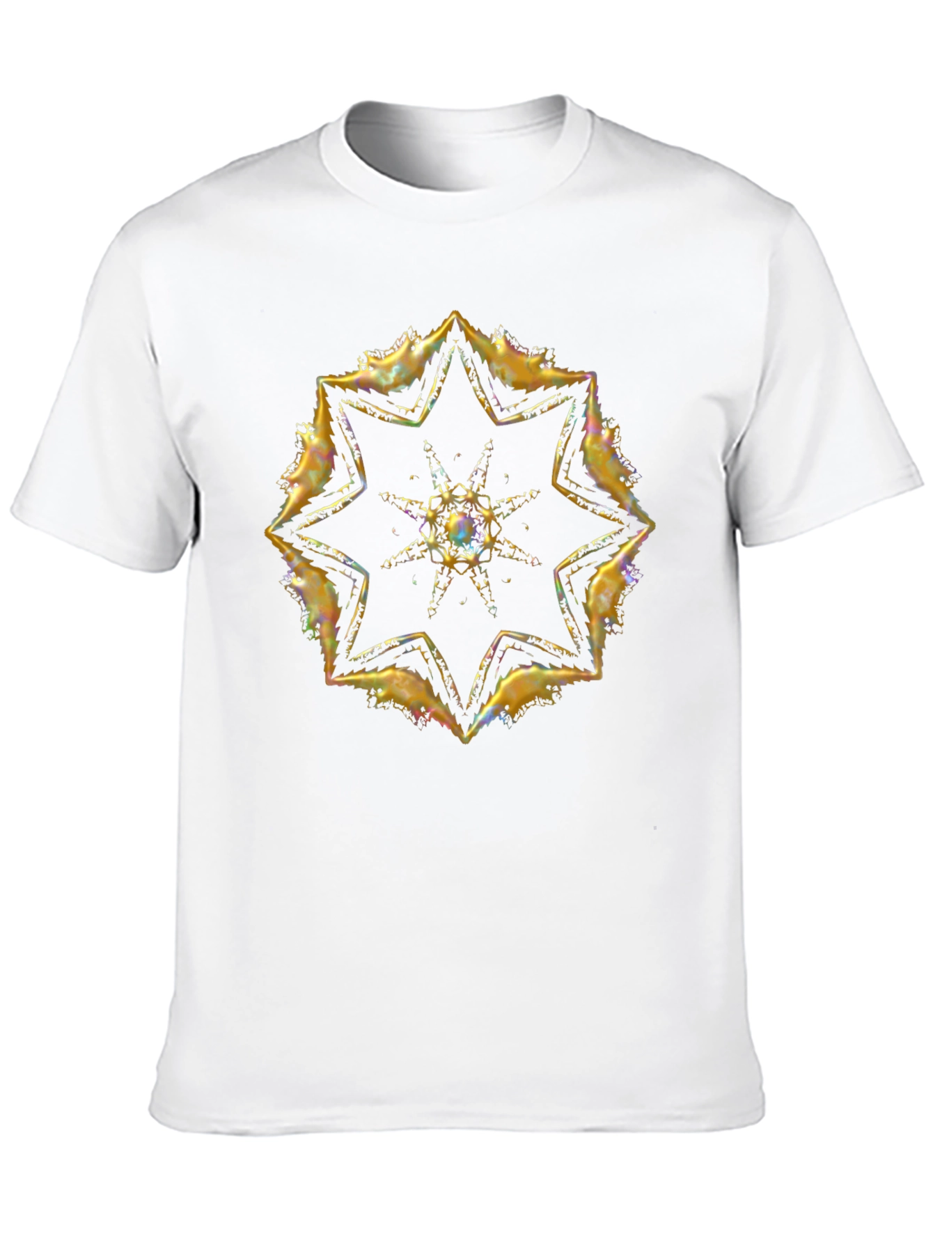 Gold Star Mandala Graphic Black T-Shirt