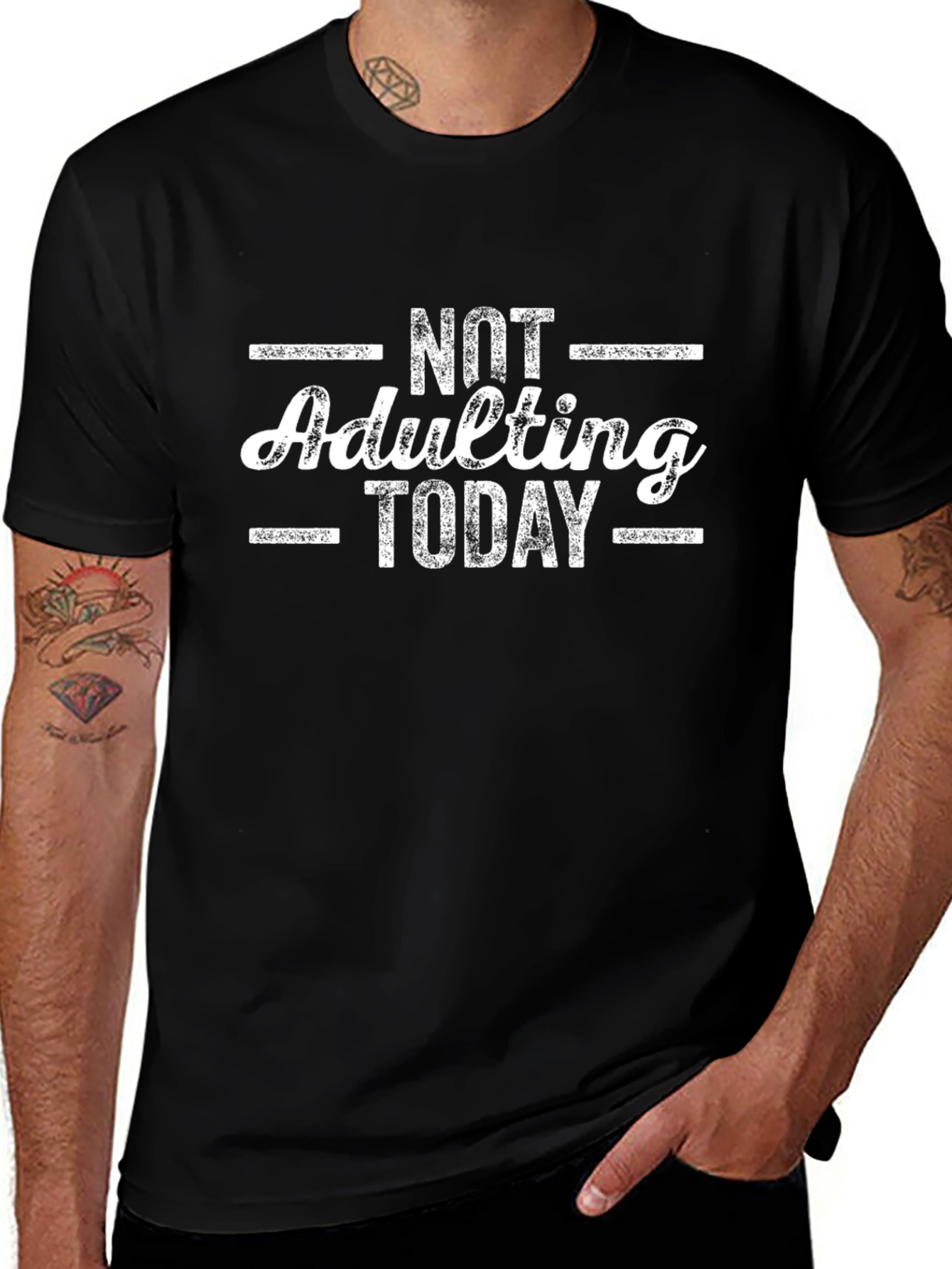 Not Adulting Today T-Shirt - Black Graphic Tee