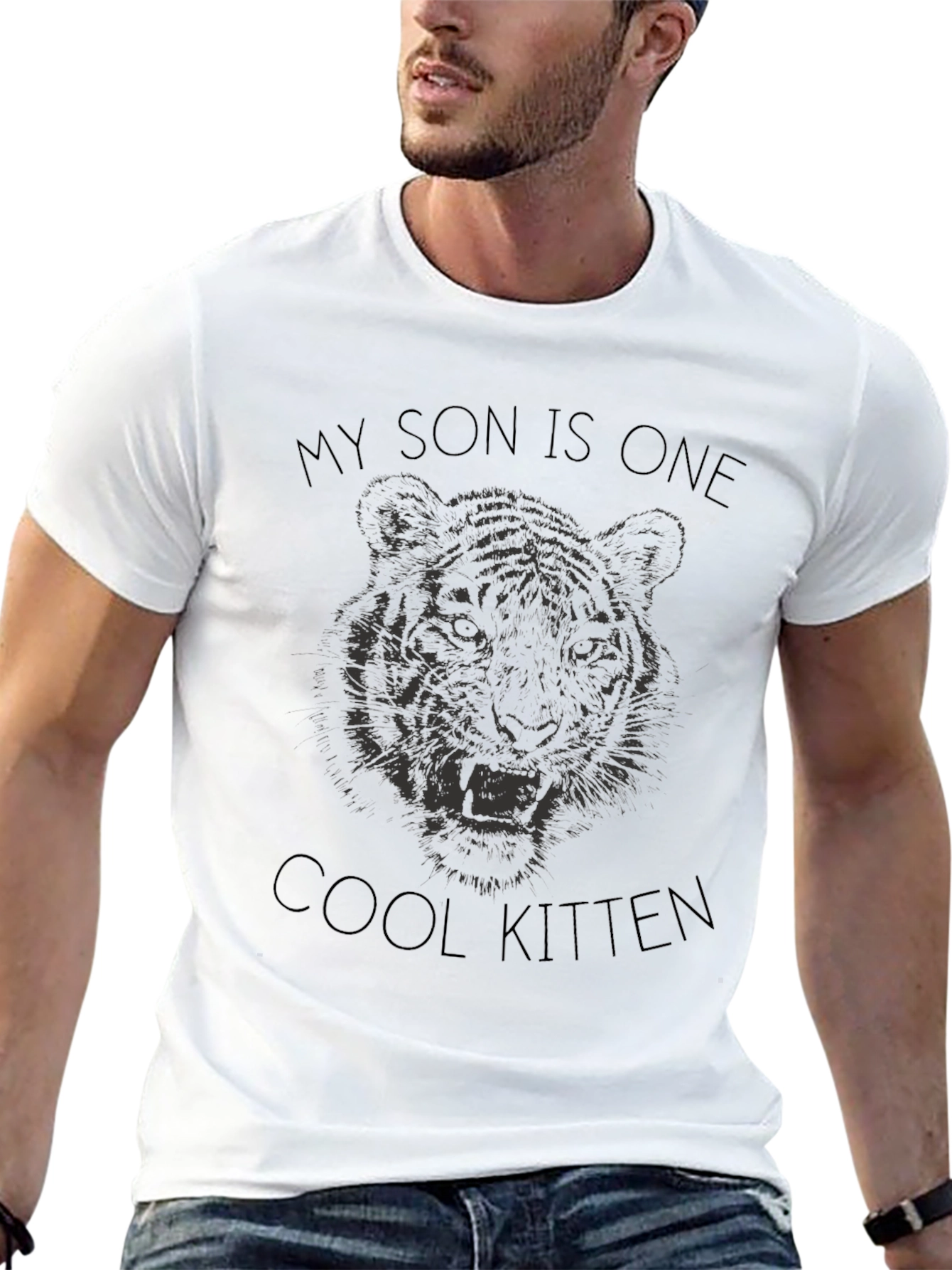 Cool Kitten Son Tee - Unique Tiger Design
