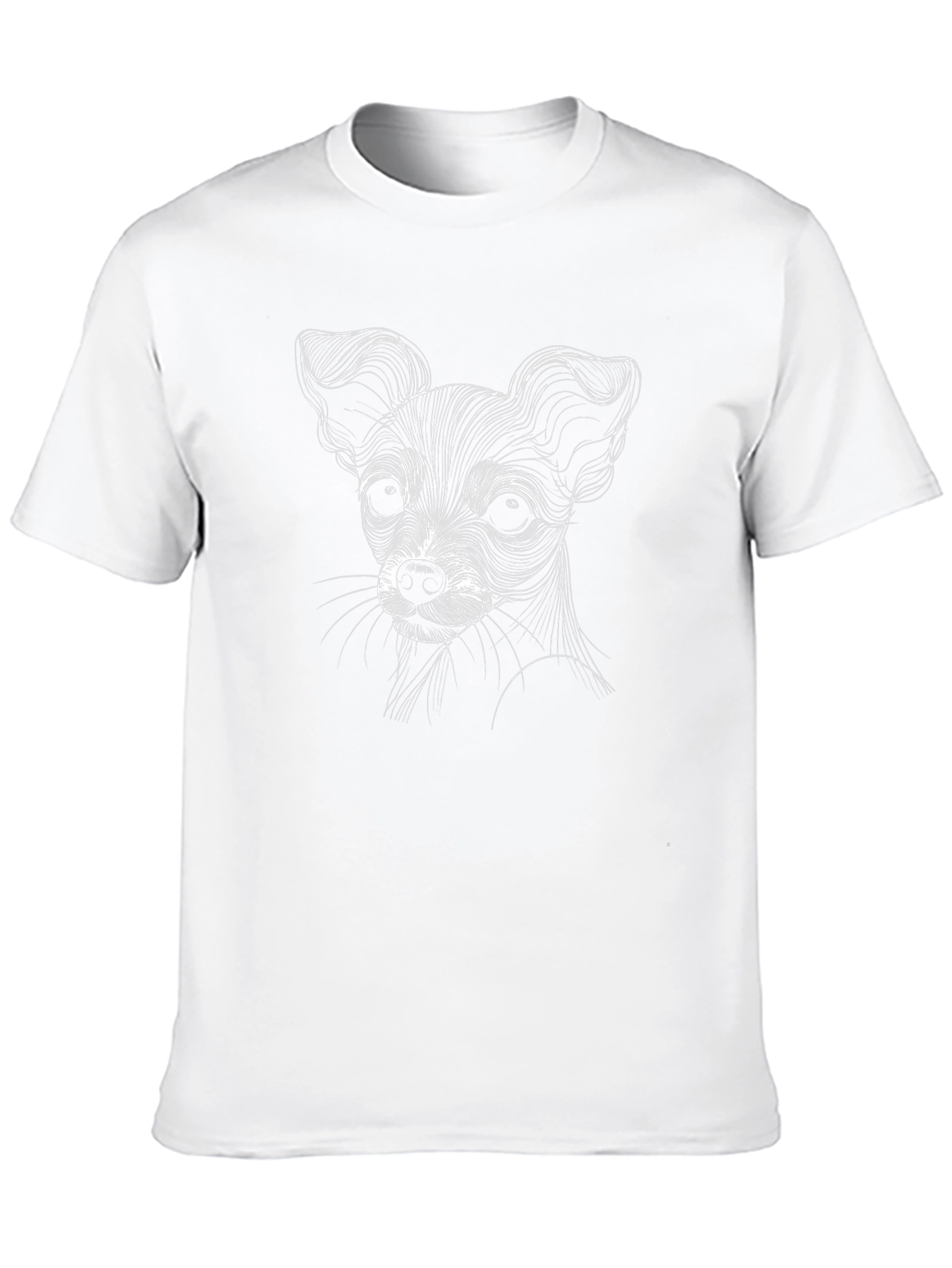 Dog Sketch Graphic Tee - Black Cotton T-Shirt