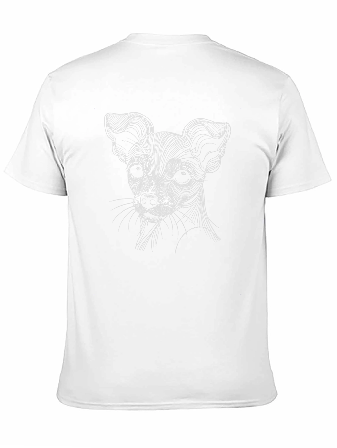 Dog Sketch Graphic Tee - Black Cotton T-Shirt