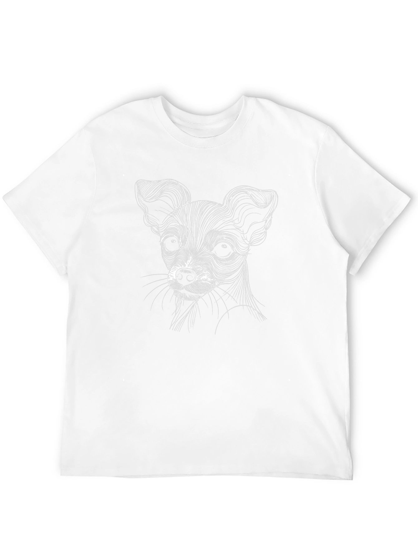 Dog Sketch Graphic Tee - Black Cotton T-Shirt