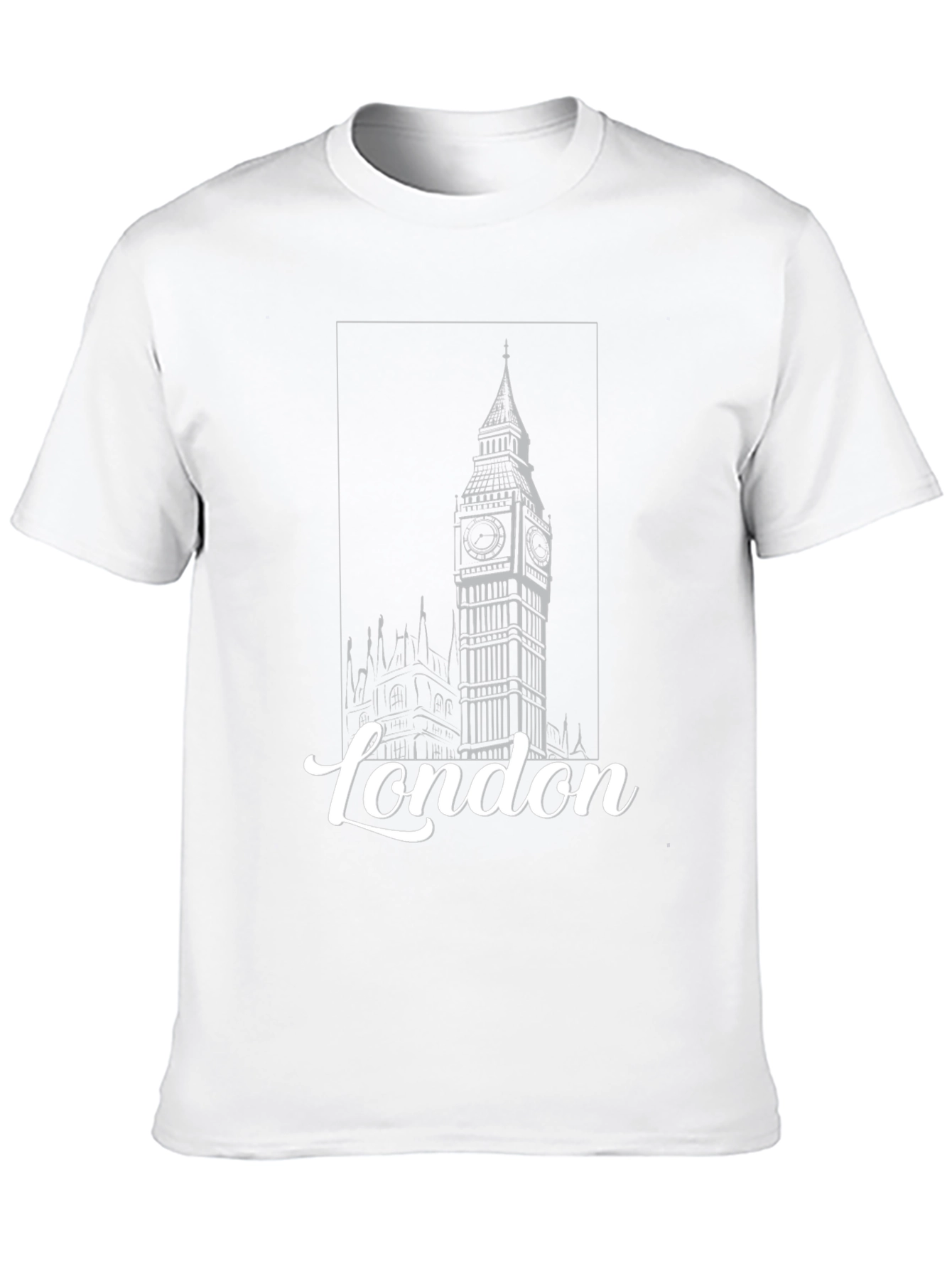 London Big Ben Graphic Print Black T-Shirt