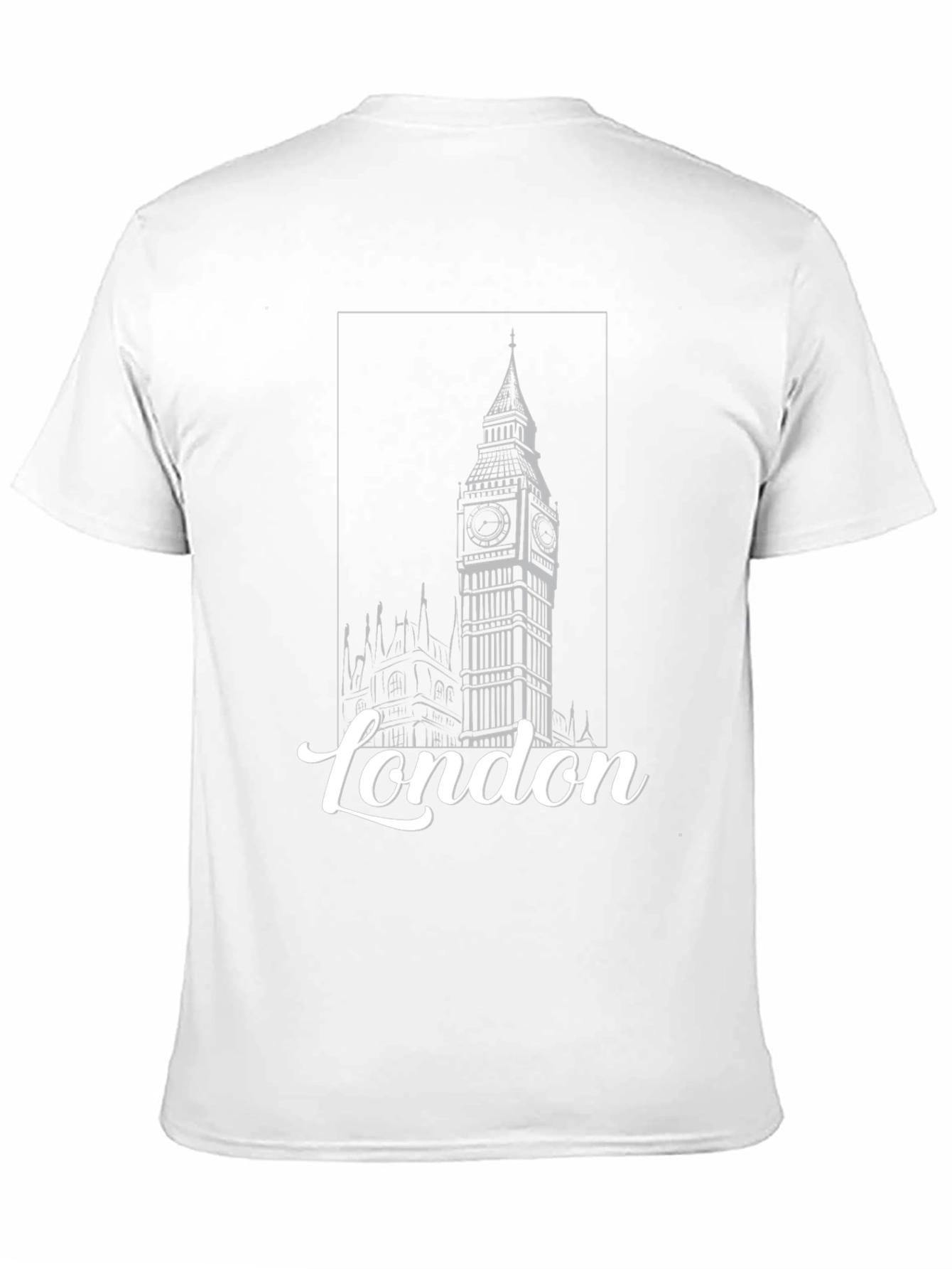 London Big Ben Graphic Print Black T-Shirt