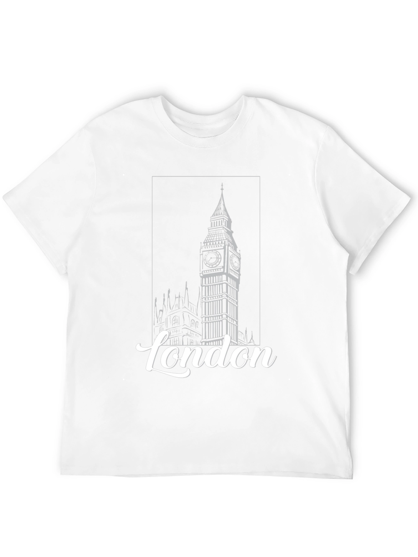 London Big Ben Graphic Print Black T-Shirt