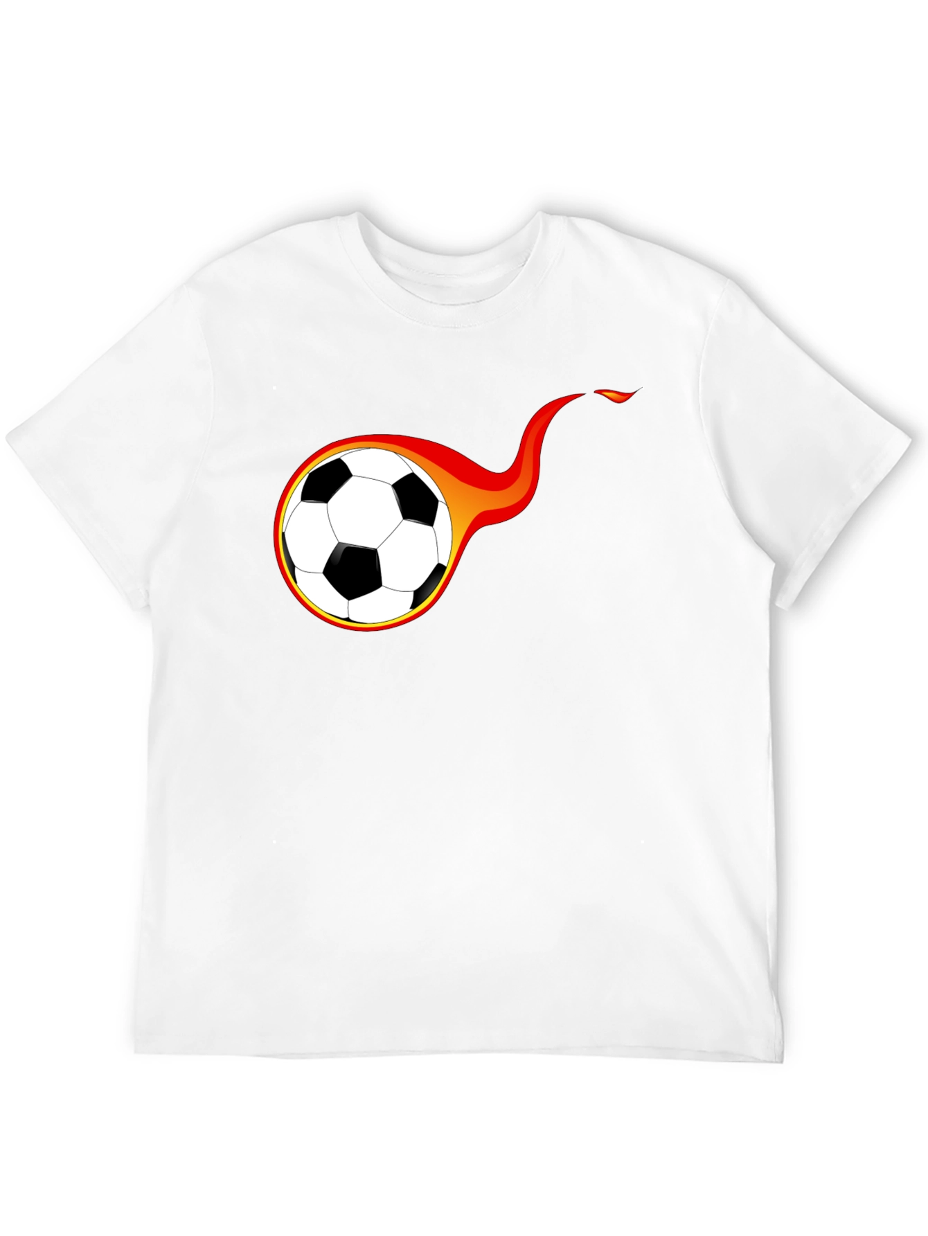 Flaming Soccer Ball Graphic T-Shirt
