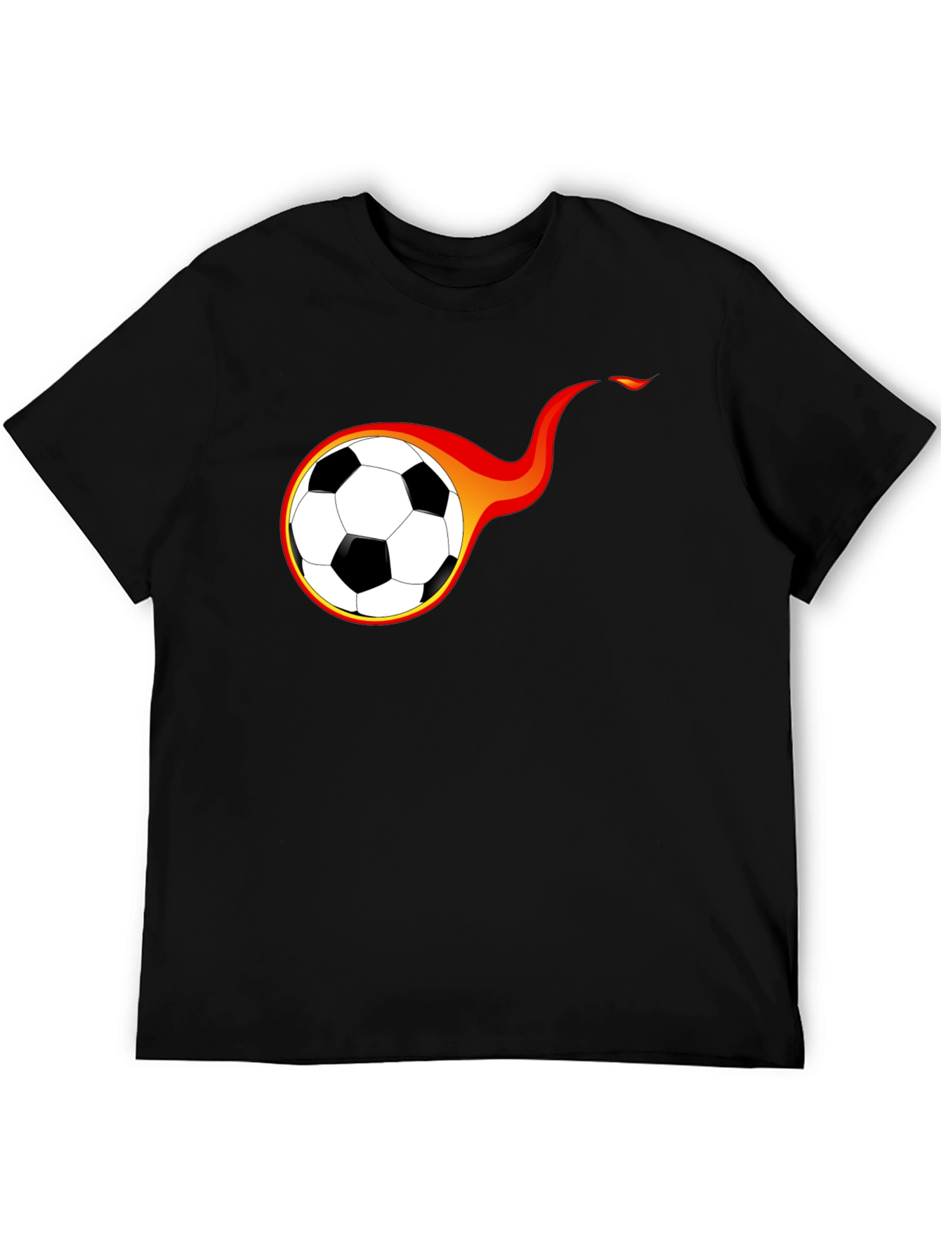 Flaming Soccer Ball Graphic T-Shirt