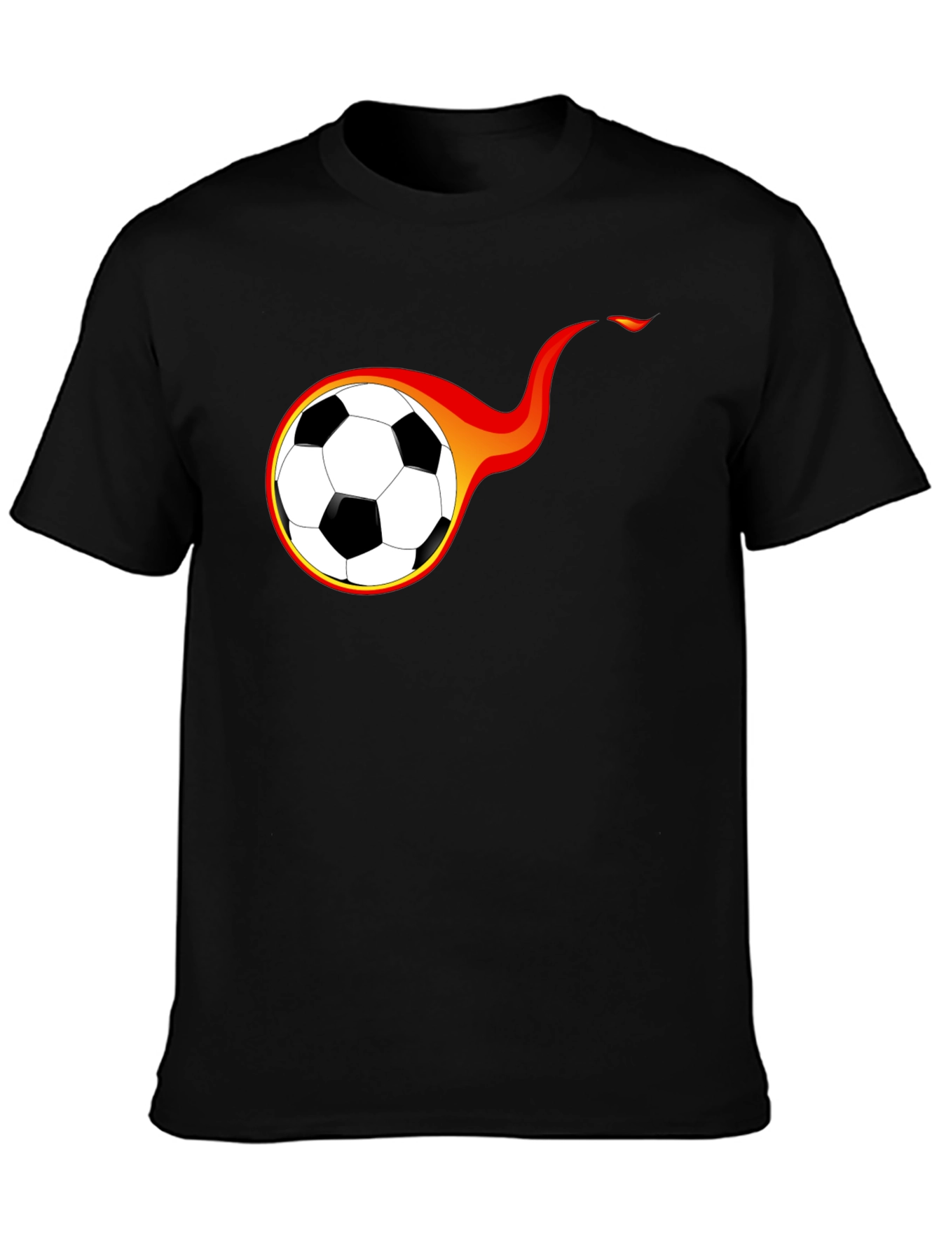 Flaming Soccer Ball Graphic T-Shirt
