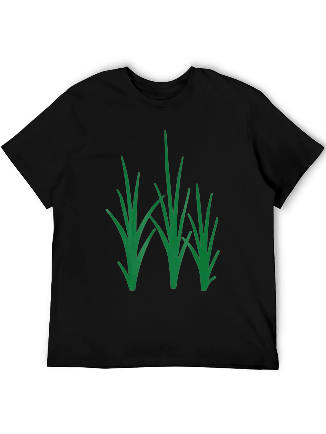 Green Grass Graphic Black T-Shirt - Nature Inspired Tee