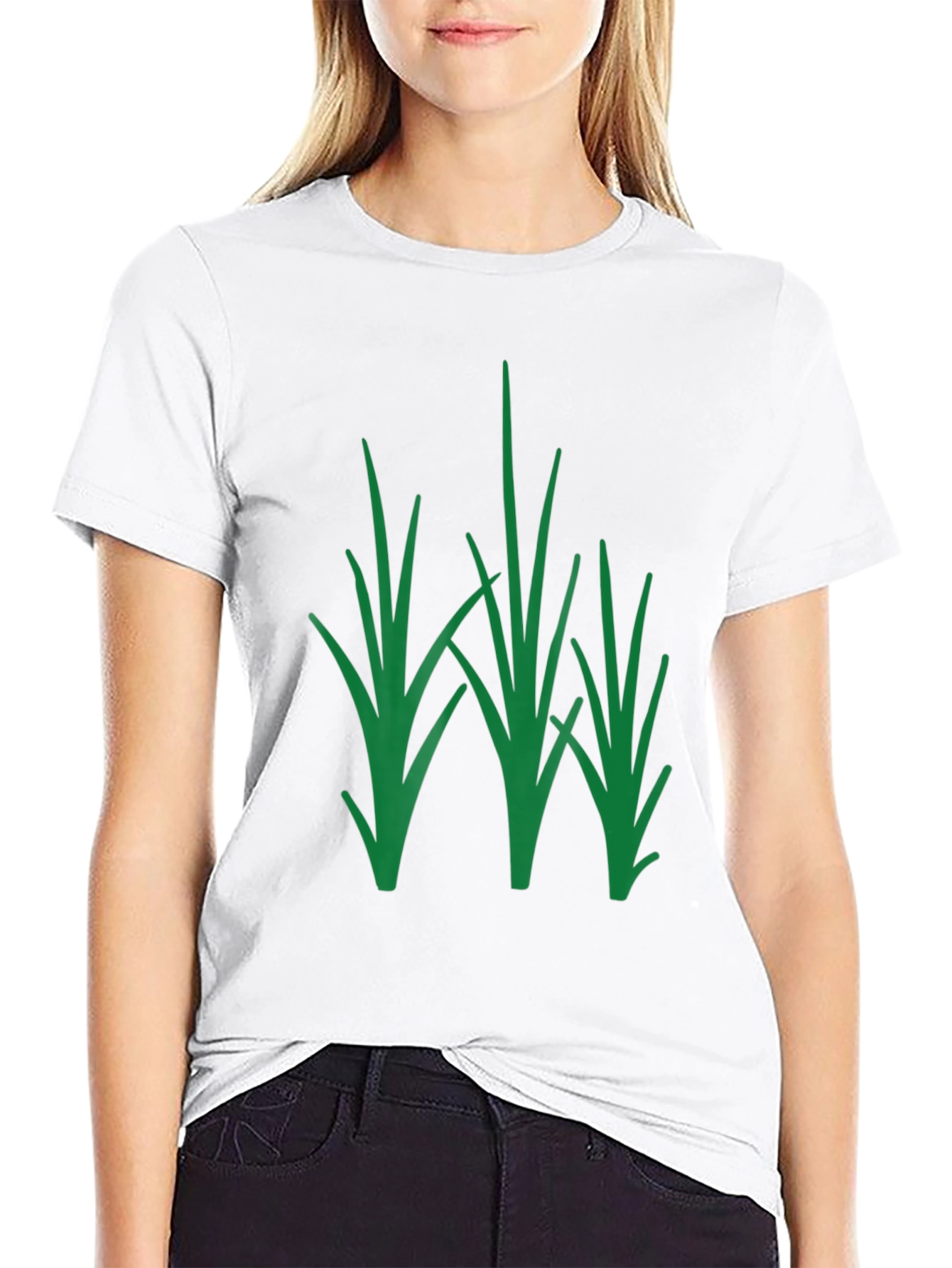 Green Grass Graphic Black T-Shirt - Nature Inspired Tee