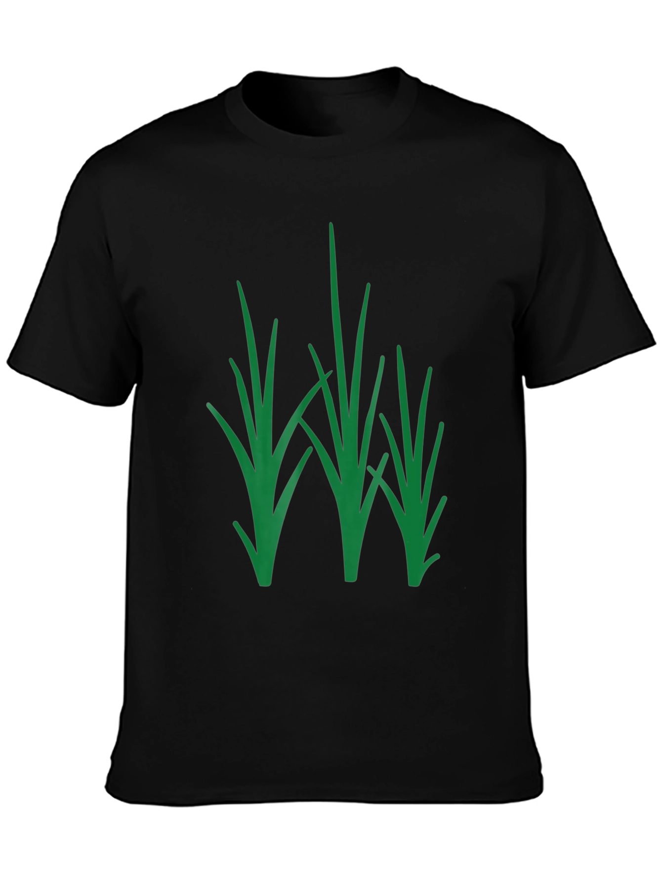 Green Grass Graphic Black T-Shirt - Nature Inspired Tee
