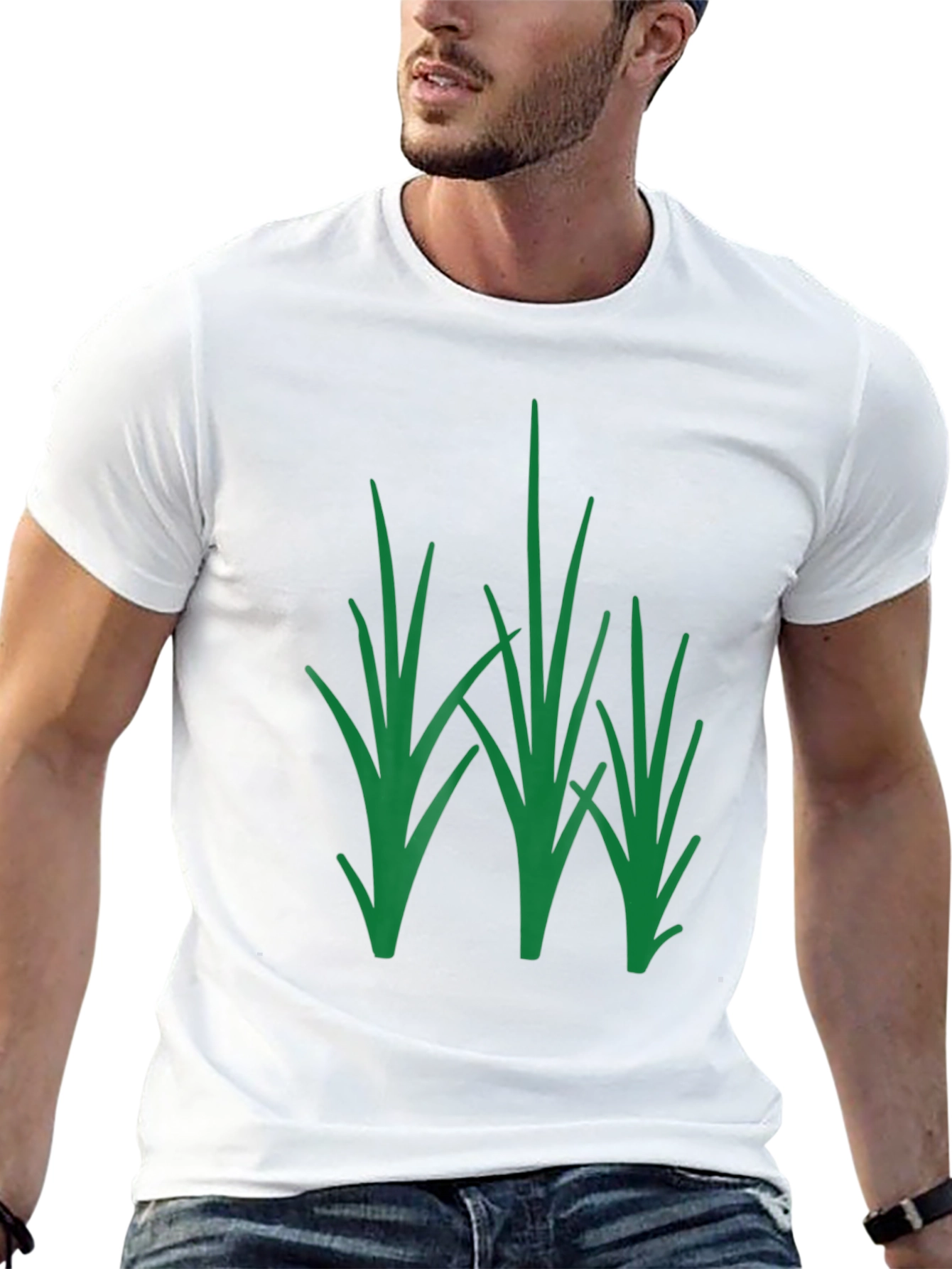 Green Grass Graphic Black T-Shirt - Nature Inspired Tee
