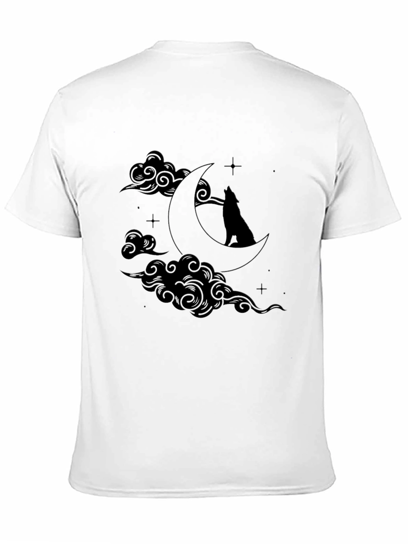 Wolf Moon Graphic T-Shirt - Black Crew Neck Tee
