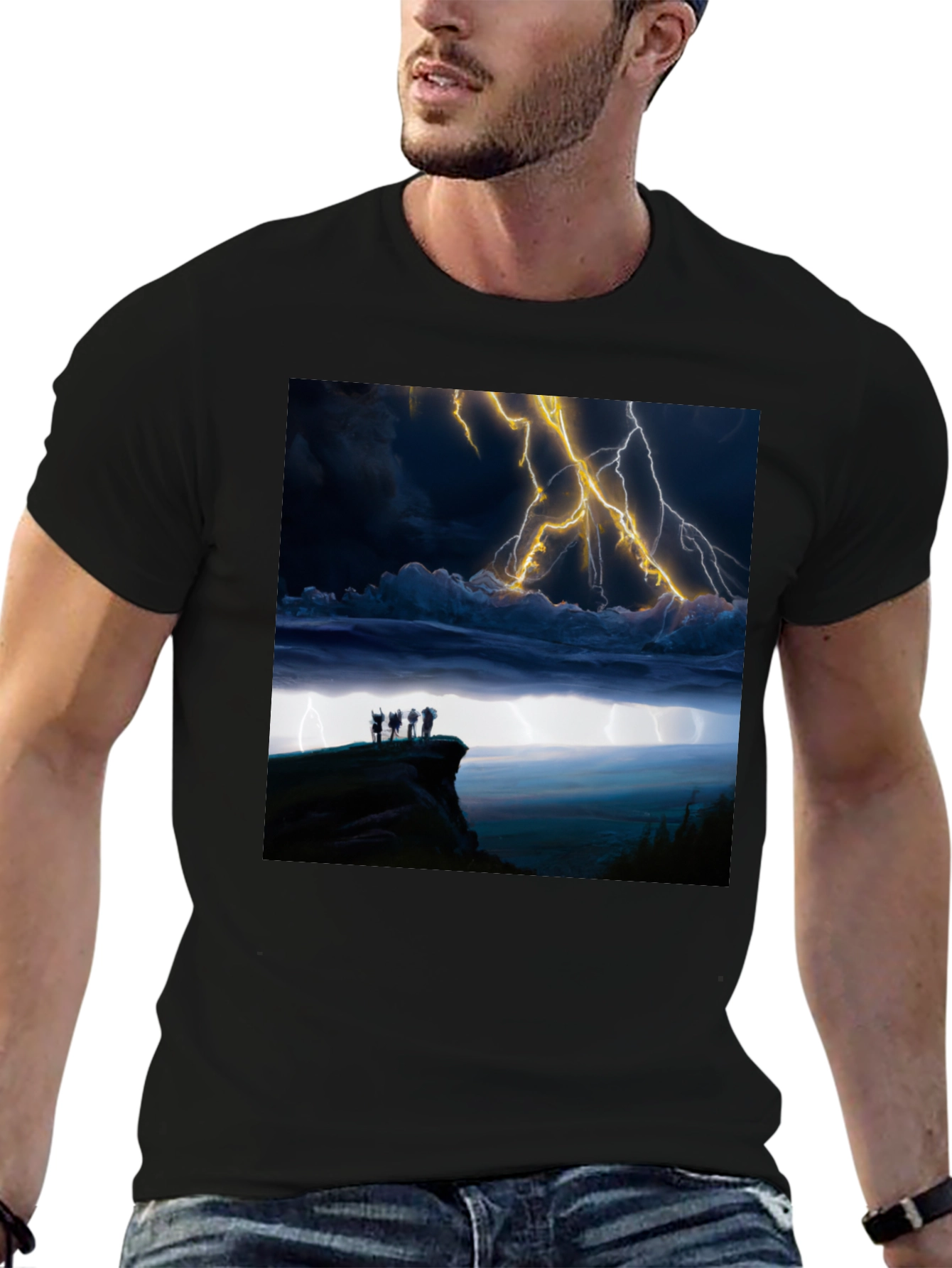 Stormy Night T-Shirt - Black Graphic Tee