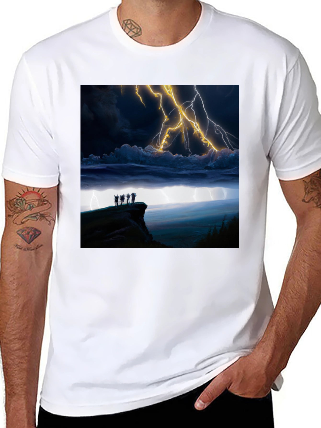 Stormy Night T-Shirt - Black Graphic Tee