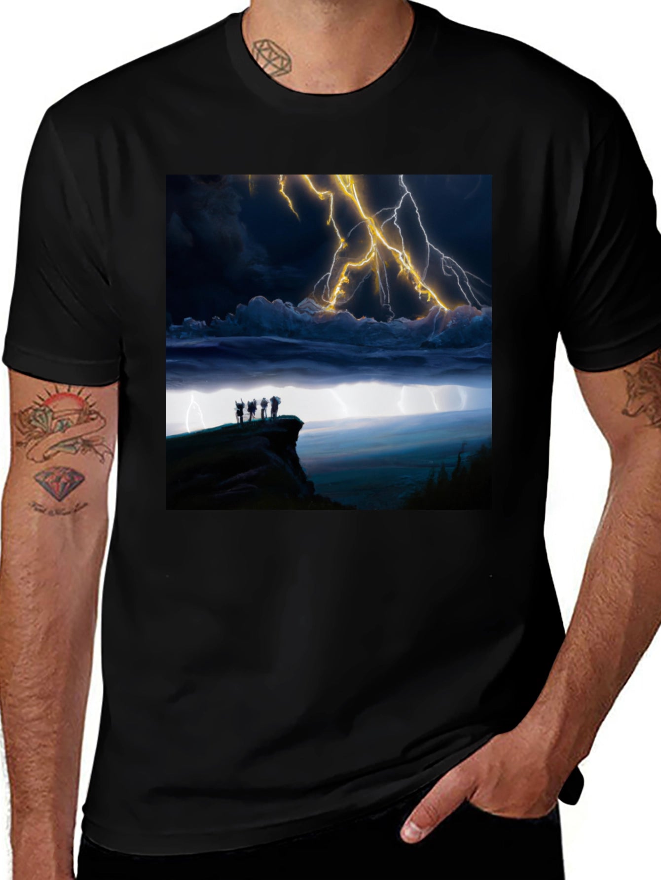 Stormy Night T-Shirt - Black Graphic Tee
