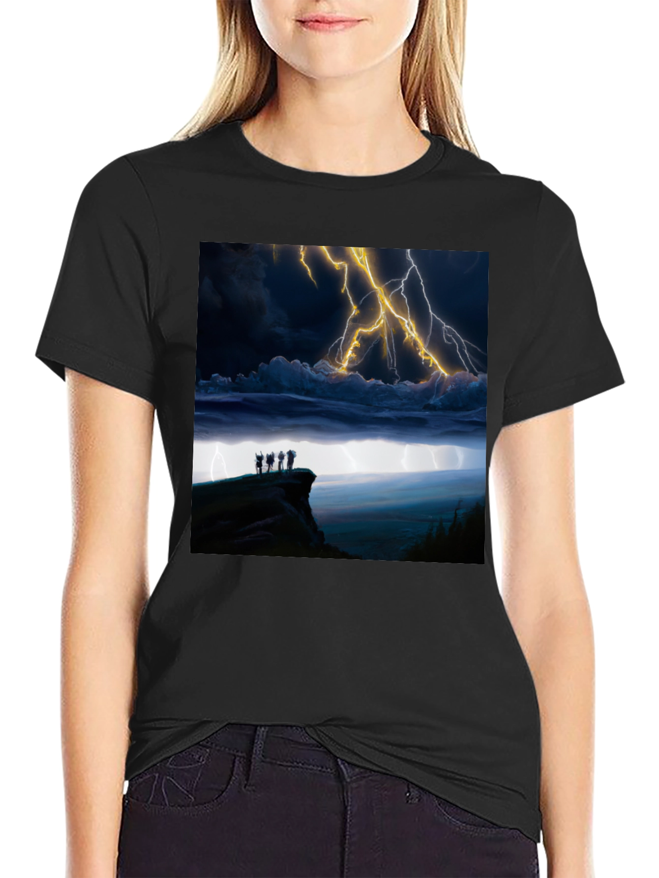 Stormy Night T-Shirt - Black Graphic Tee