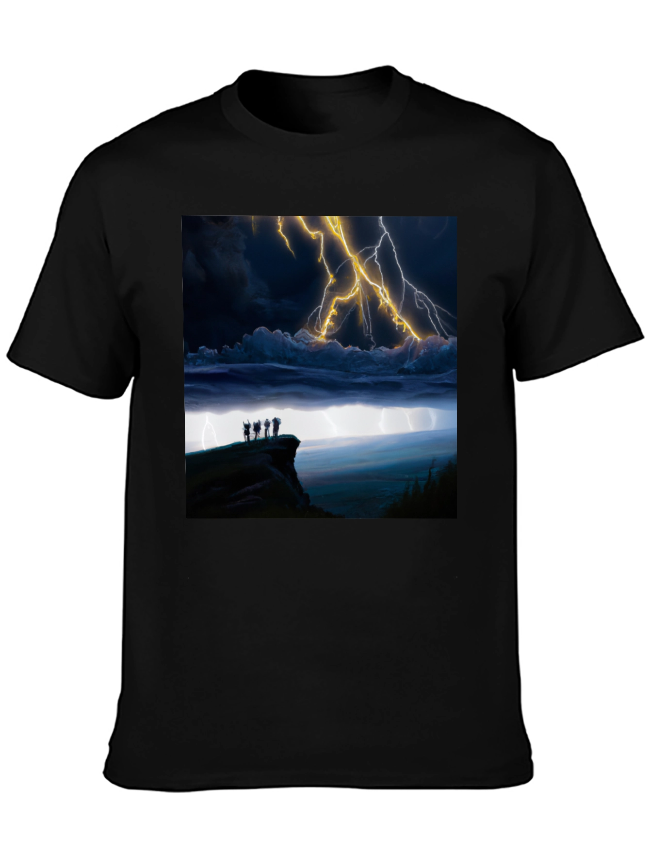 Stormy Night T-Shirt - Black Graphic Tee
