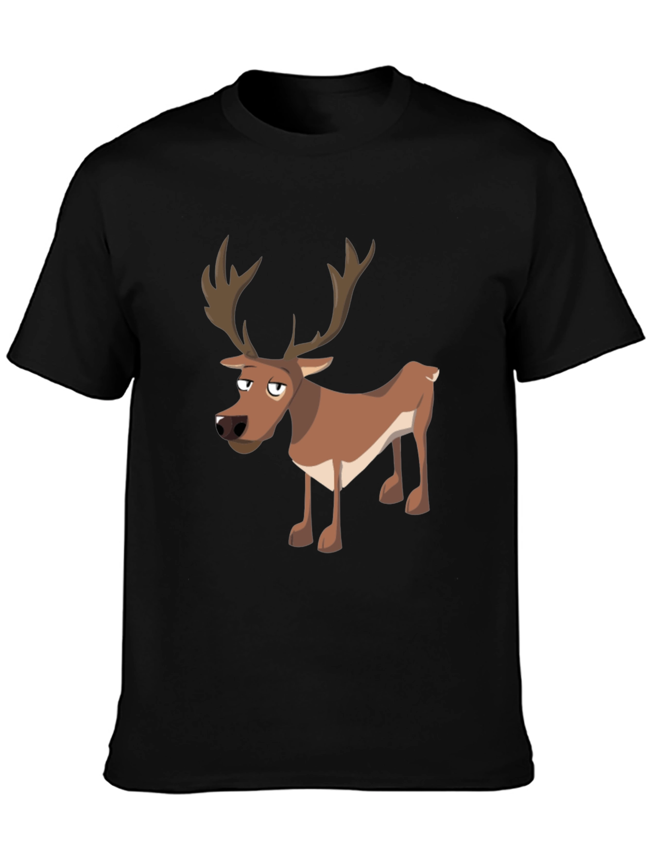 Cool Reindeer Graphic Tee - Mens Black T-Shirt