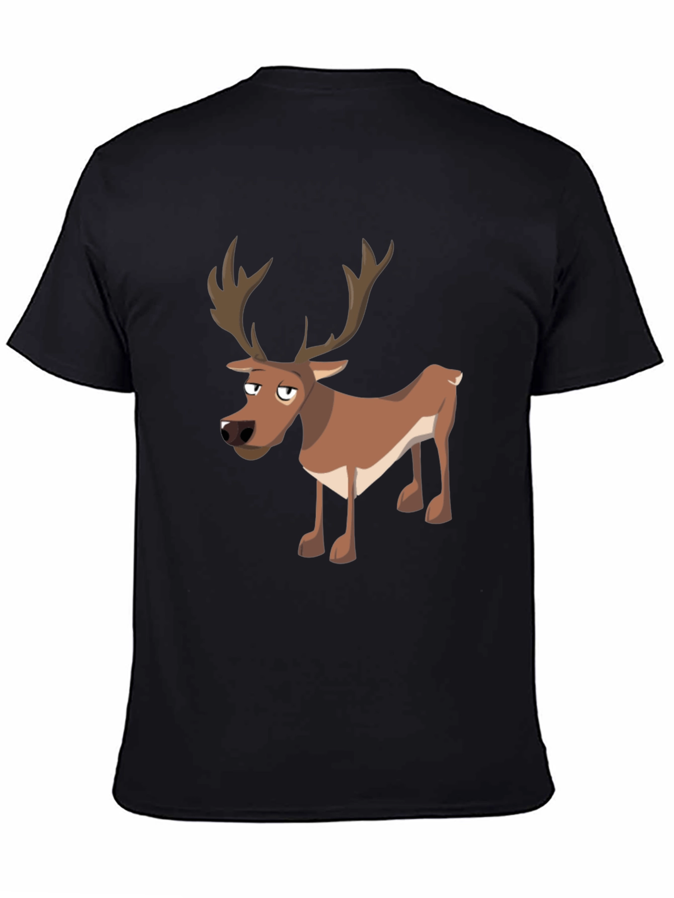 Cool Reindeer Graphic Tee - Mens Black T-Shirt