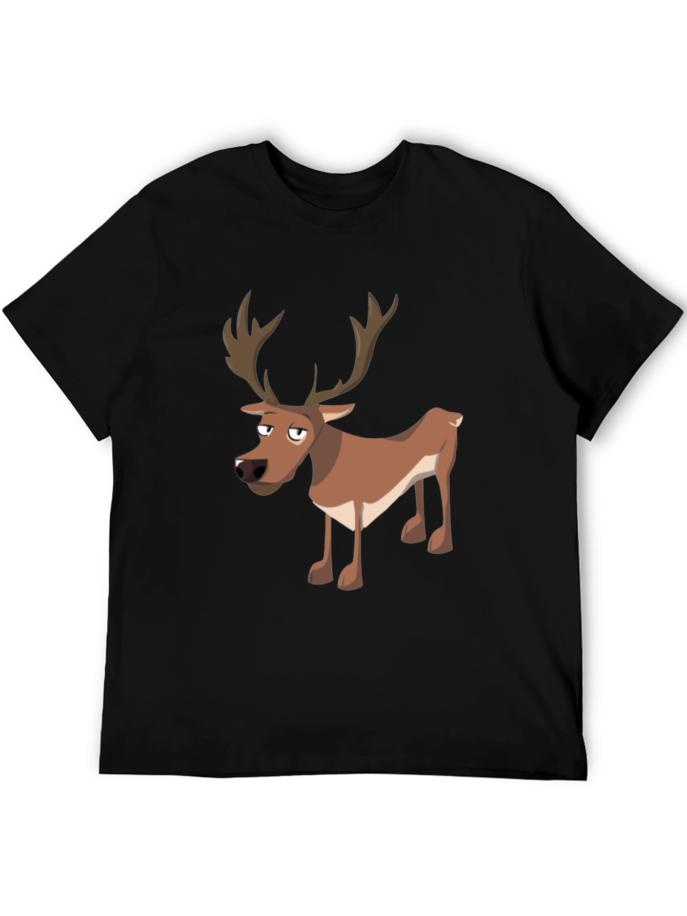Cool Reindeer Graphic Tee - Mens Black T-Shirt