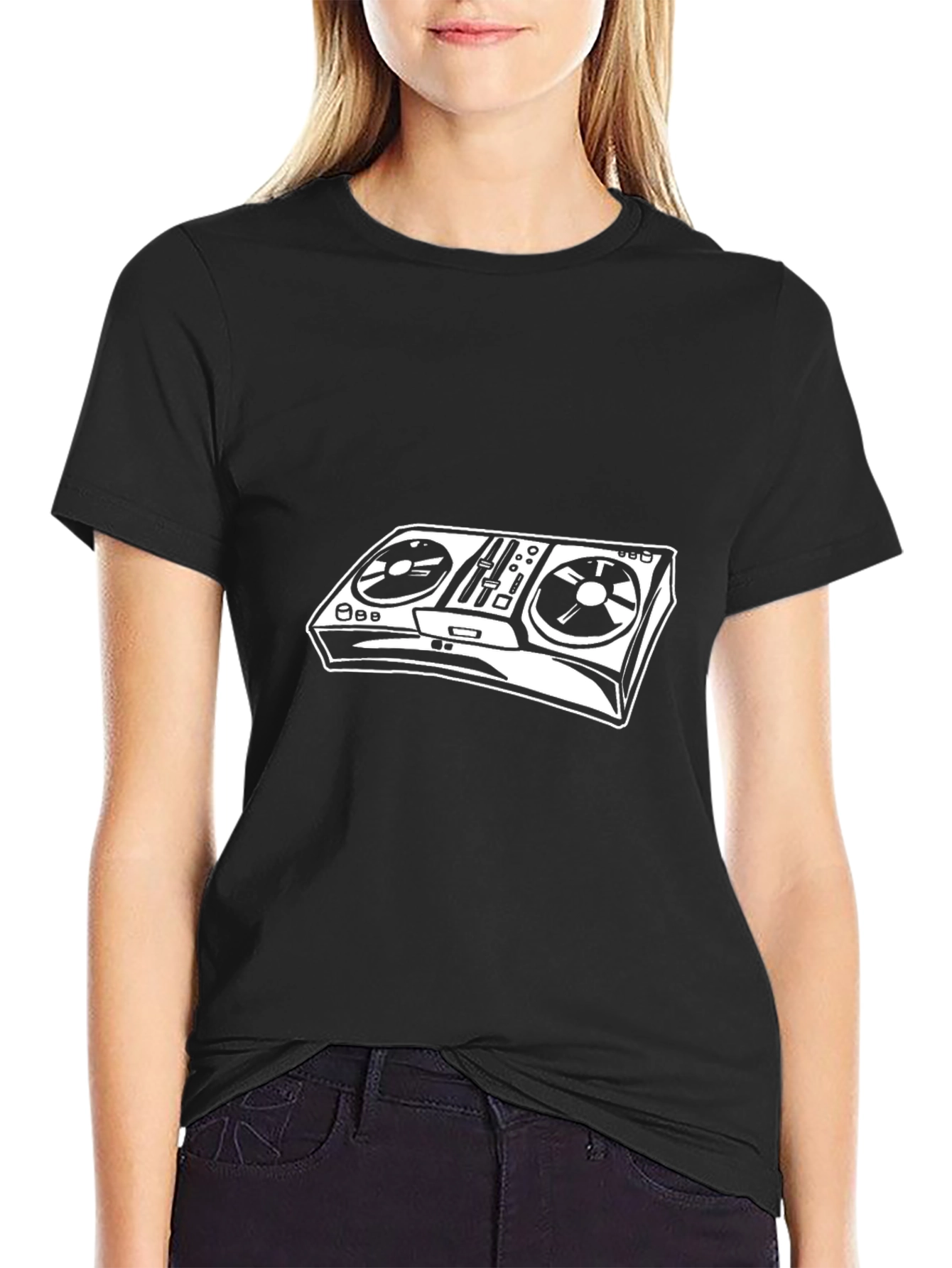 DJ Mixer Graphic T-Shirt - Black Cotton Tee