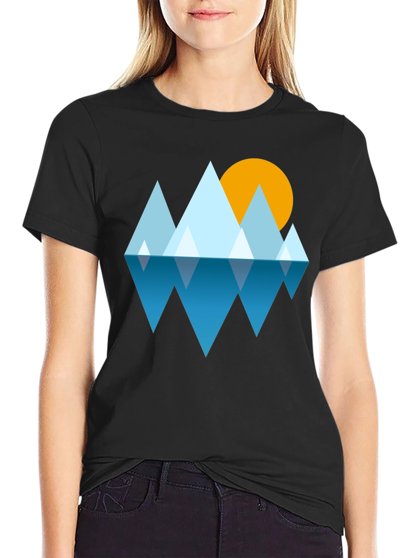 Geometric Mountain & Sun Tee