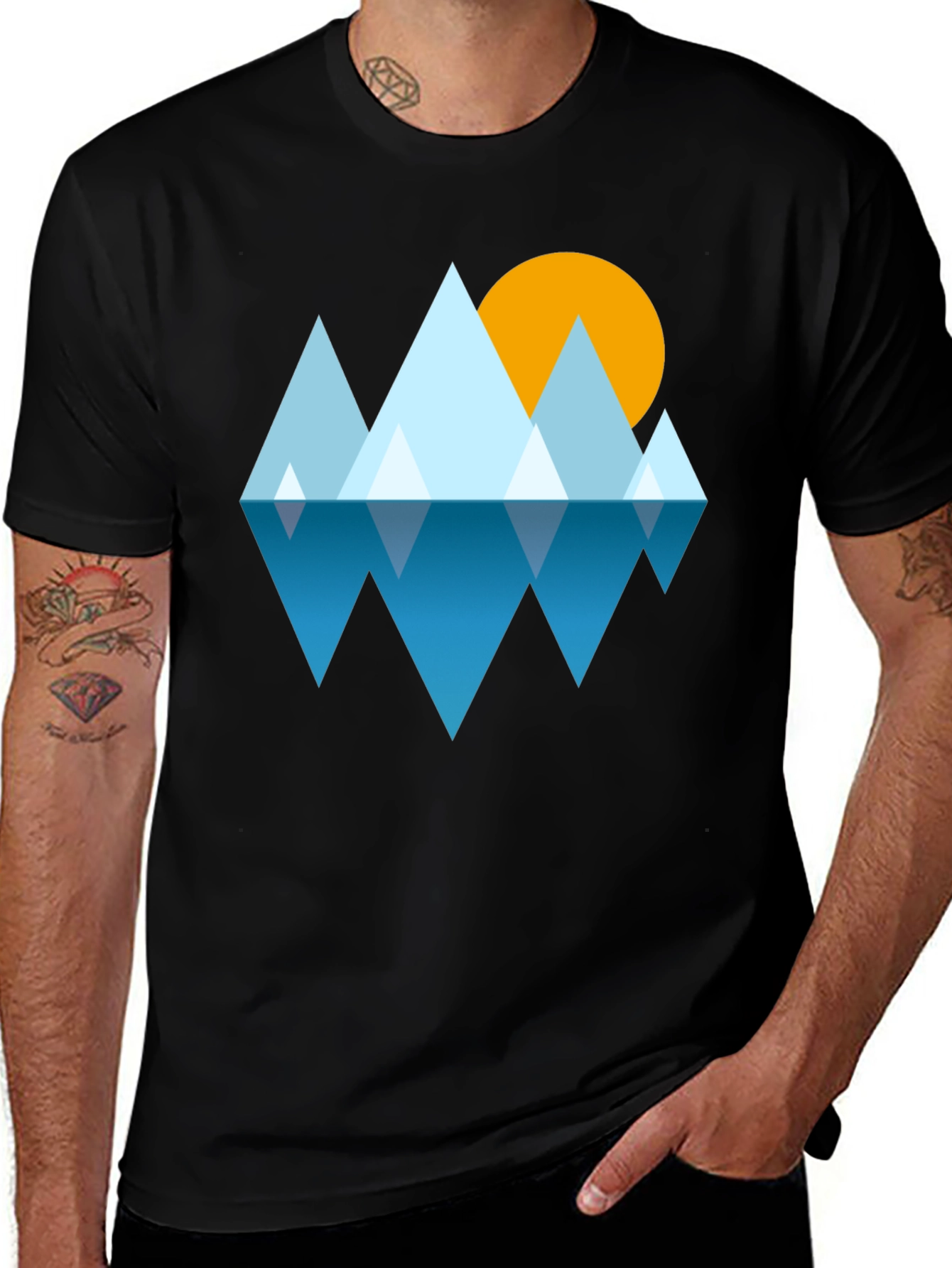 Geometric Mountain & Sun Tee