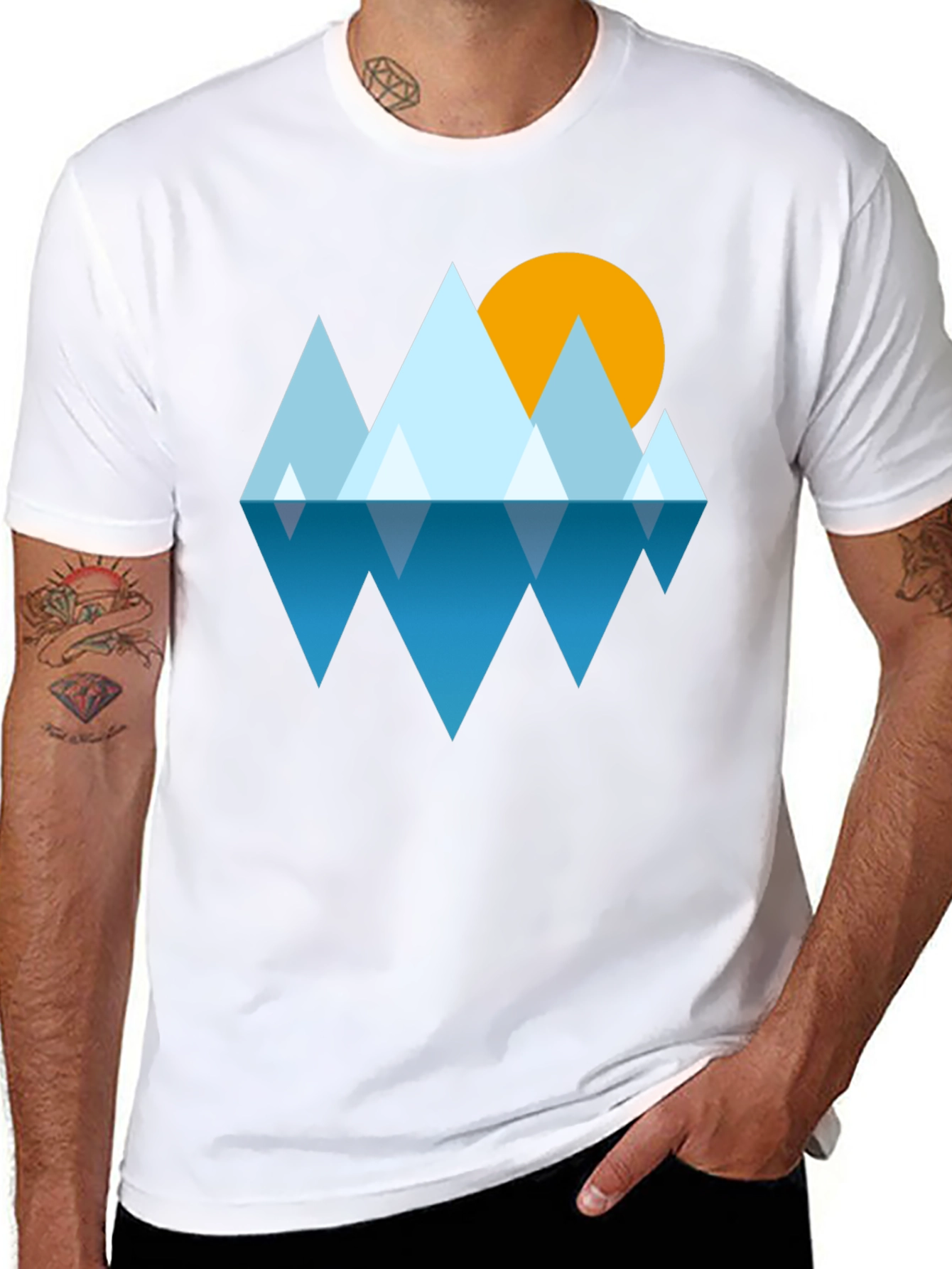 Geometric Mountain & Sun Tee