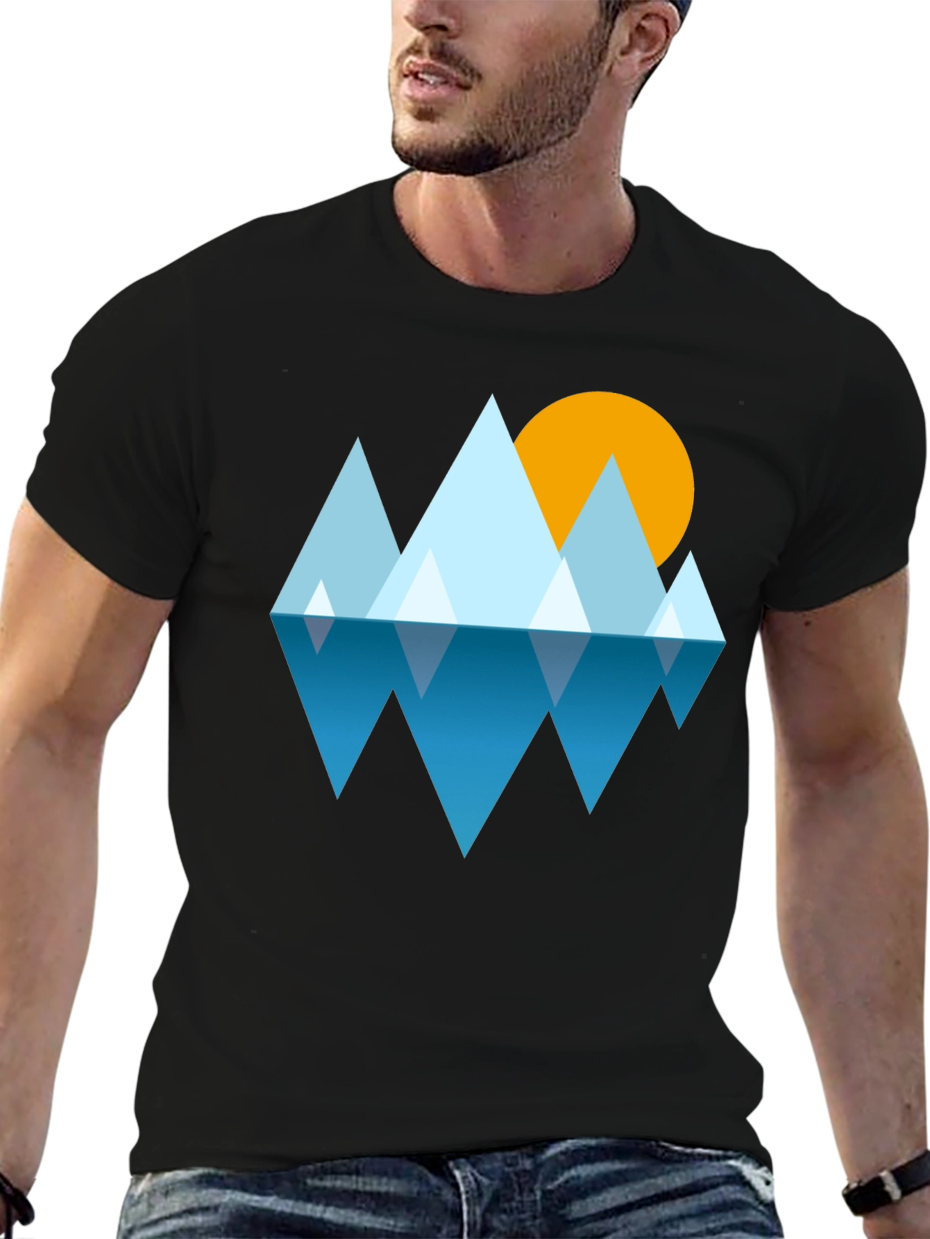 Geometric Mountain & Sun Tee