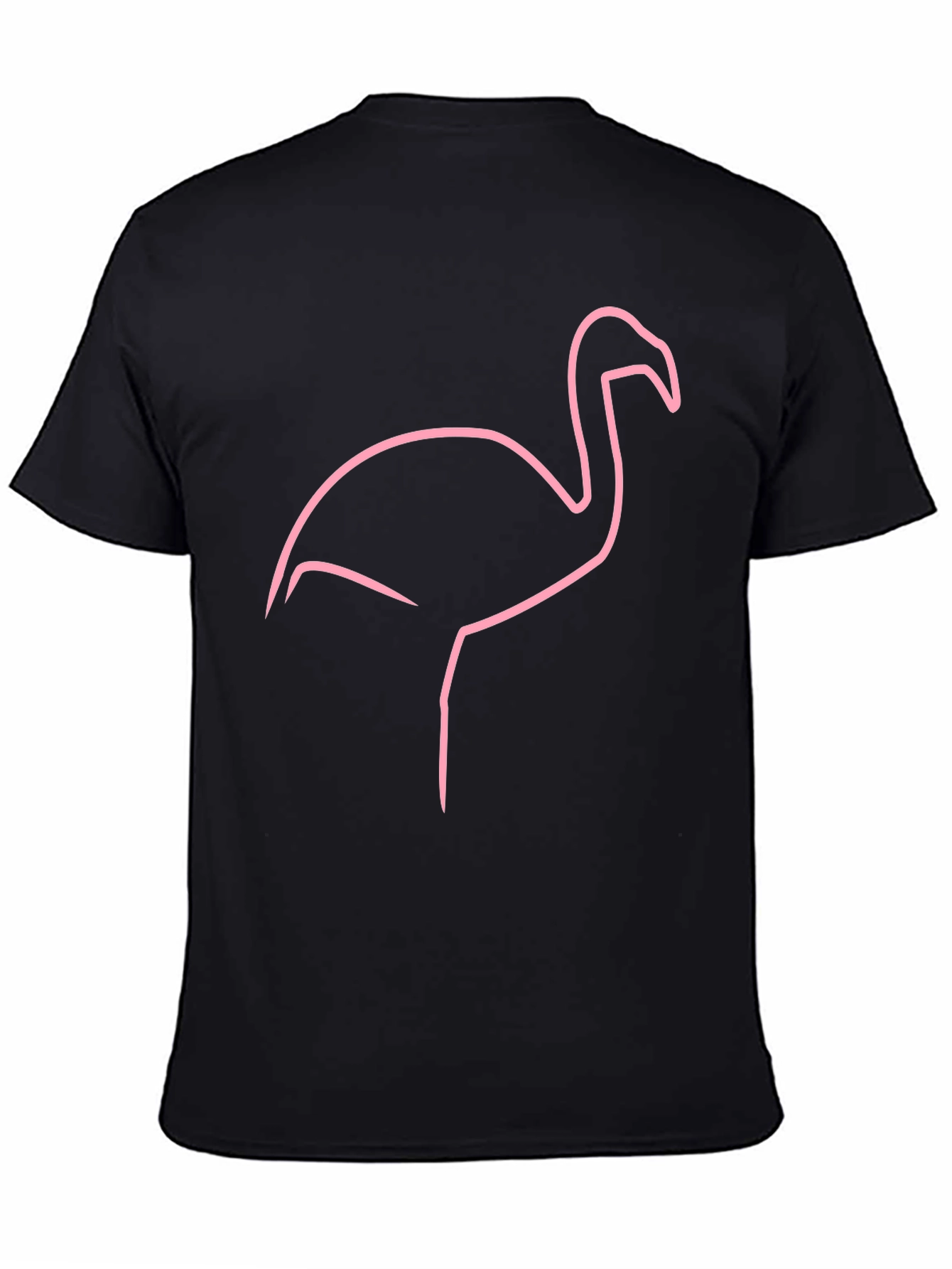 Black Flamingo Outline Graphic T-Shirt
