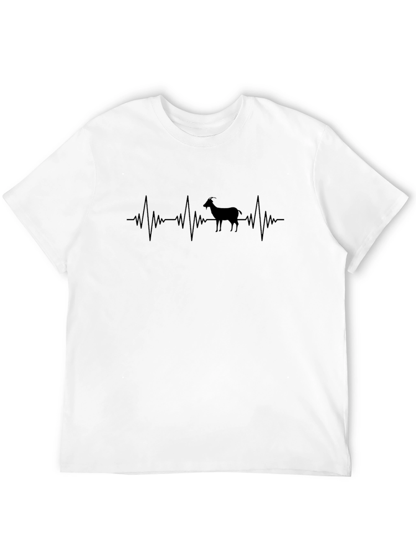 Goat Heartbeat Graphic Tee - Black