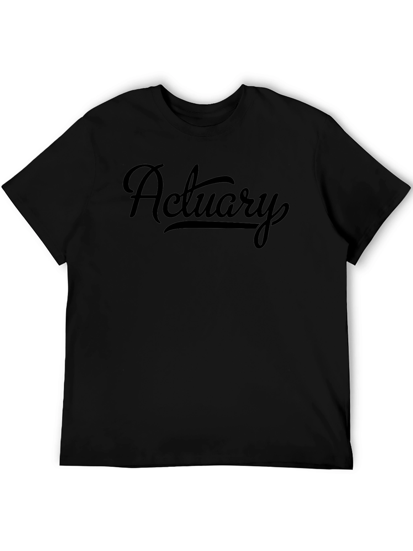 Actuary Script Style Black T-Shirt
