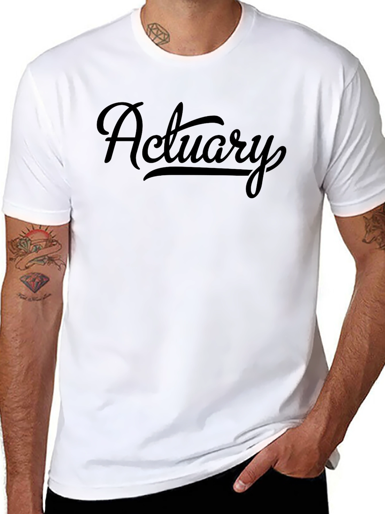 Actuary Script Style Black T-Shirt